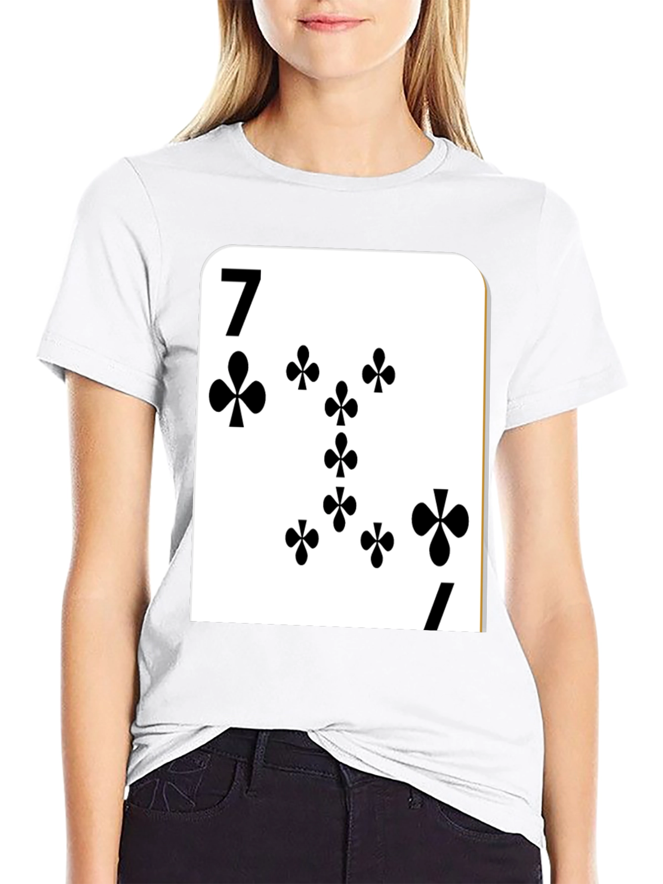Seven of Clubs Card Graphic T-Shirt