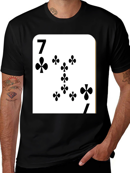 Seven of Clubs Card Graphic T-Shirt