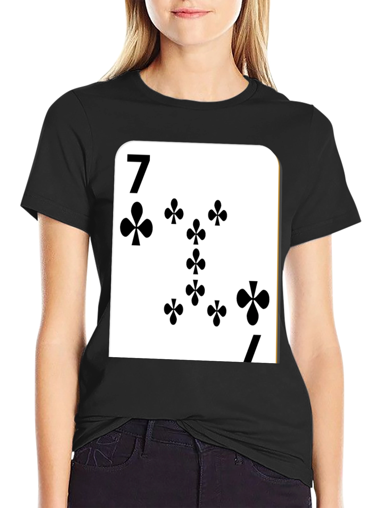 Seven of Clubs Card Graphic T-Shirt