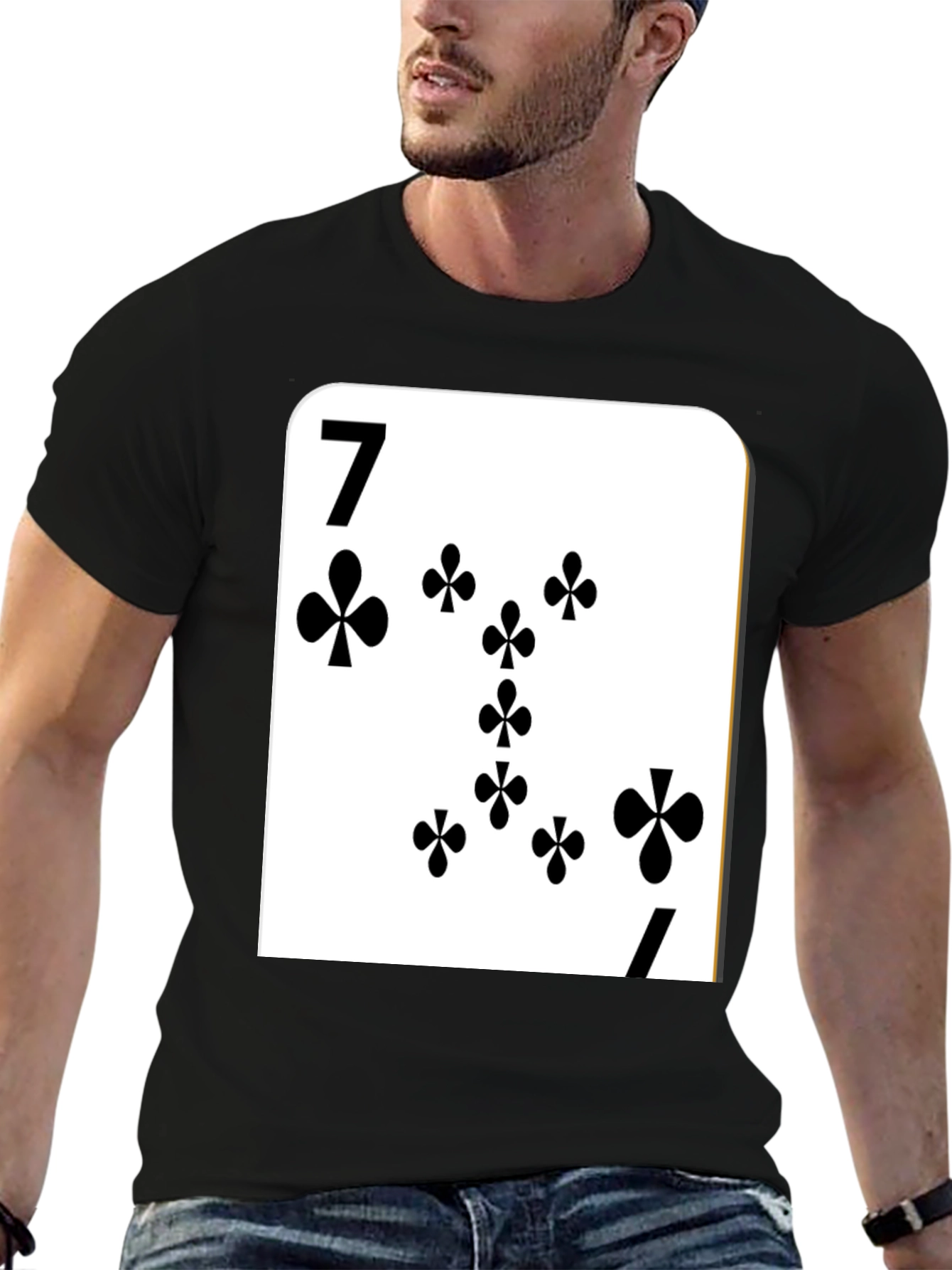 Seven of Clubs Card Graphic T-Shirt