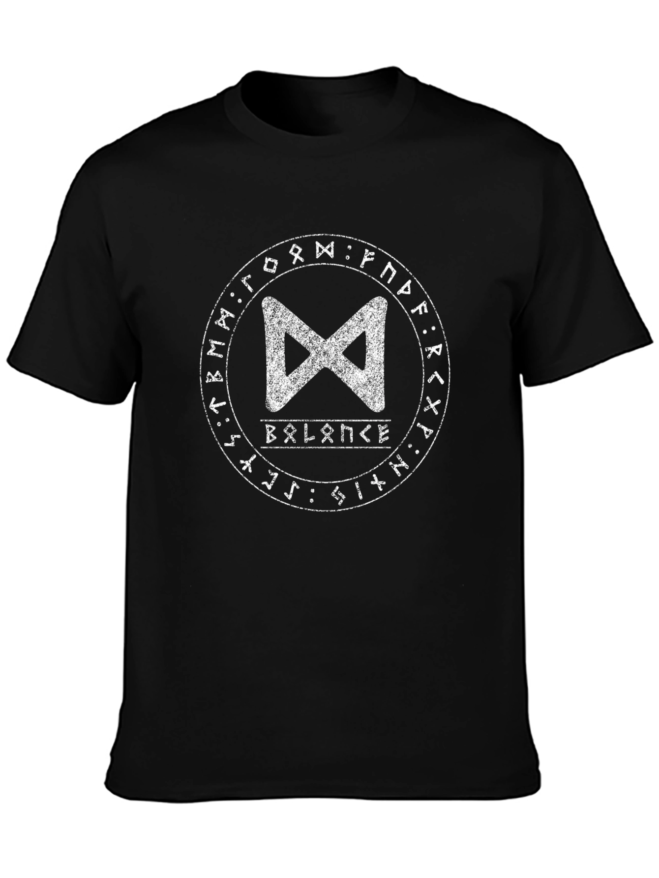 Balance Rune Graphic Tee - Black Cotton T-Shirt