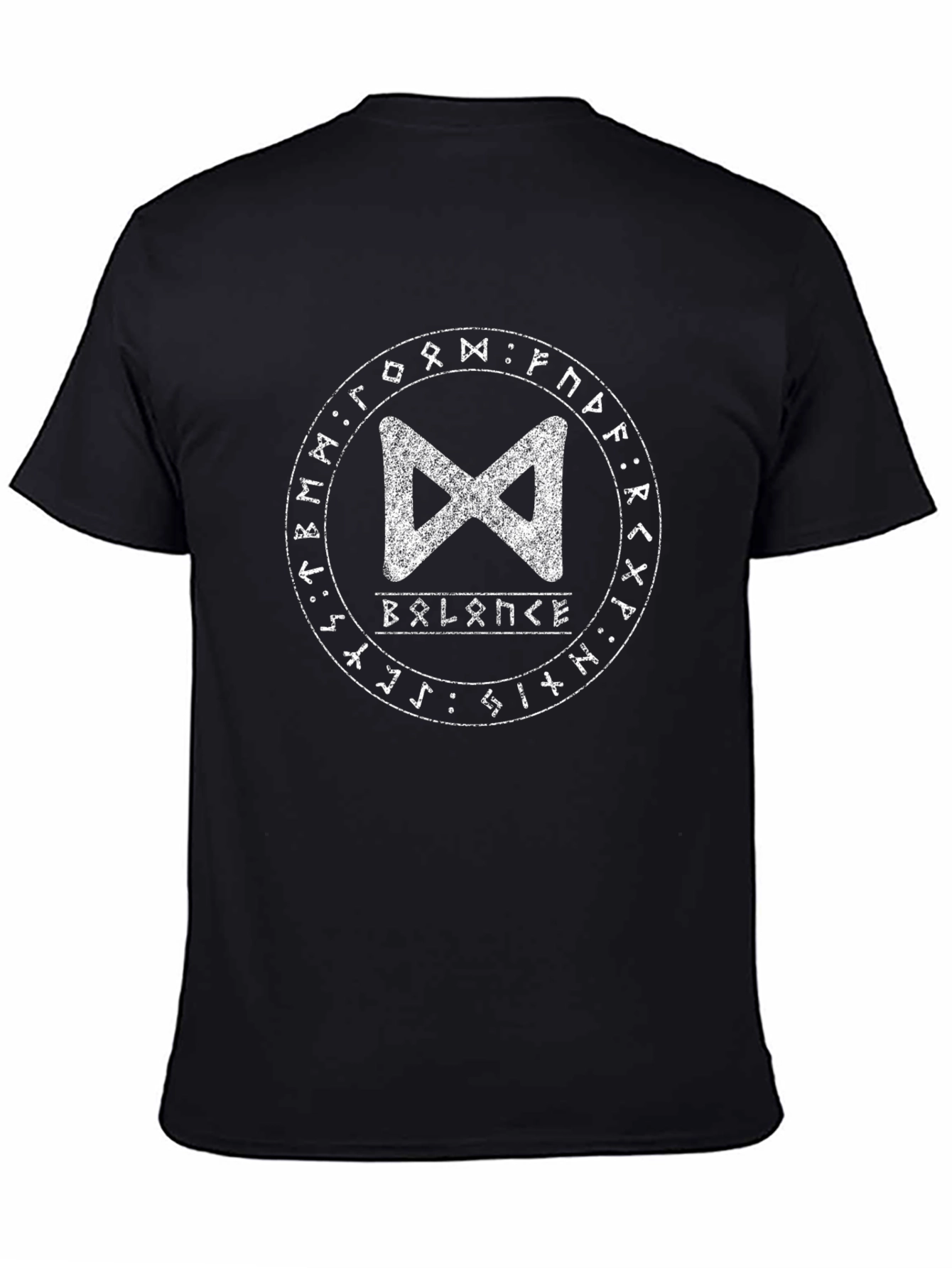 Balance Rune Graphic Tee - Black Cotton T-Shirt