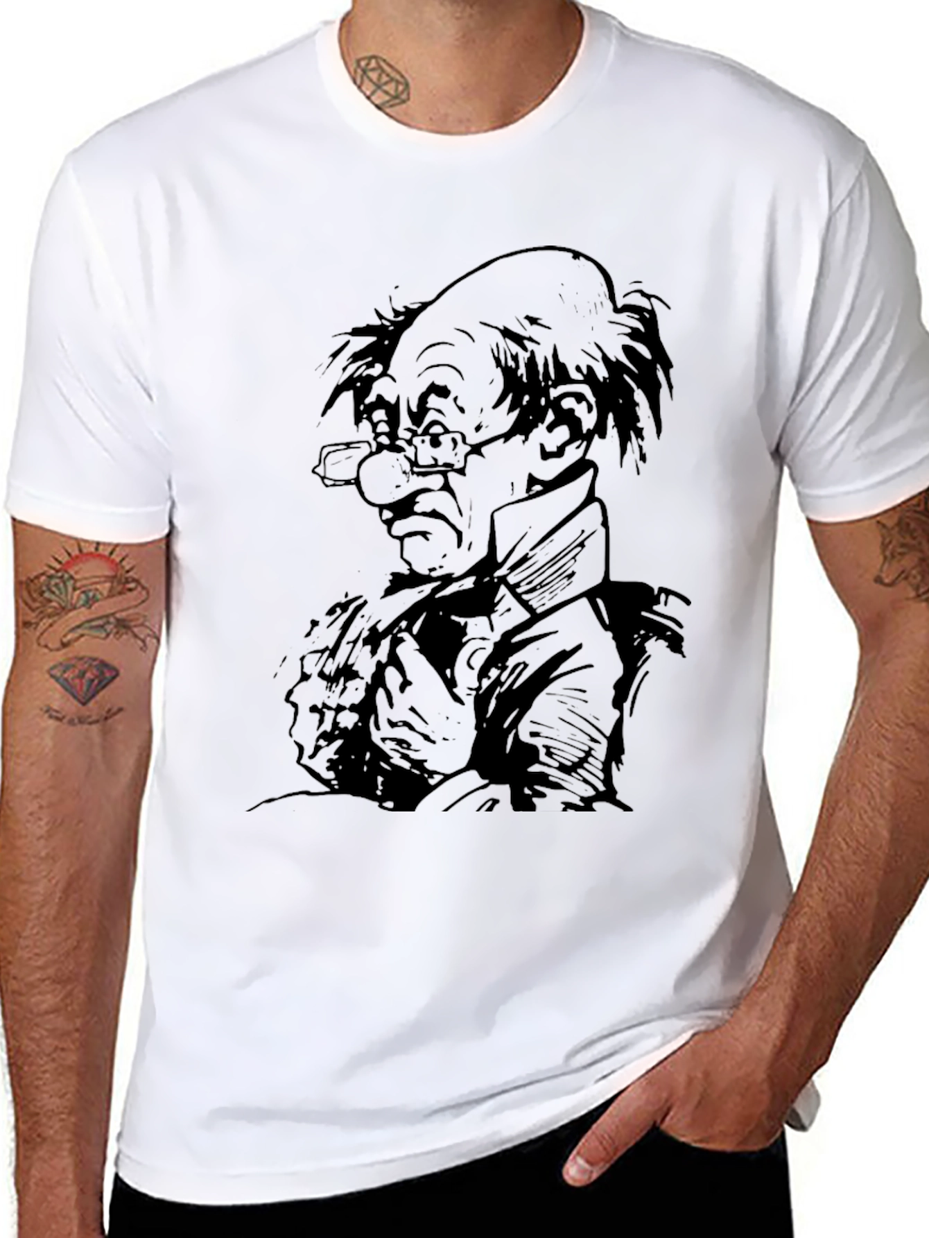 Cartoon Character Graphic Black T-Shirt