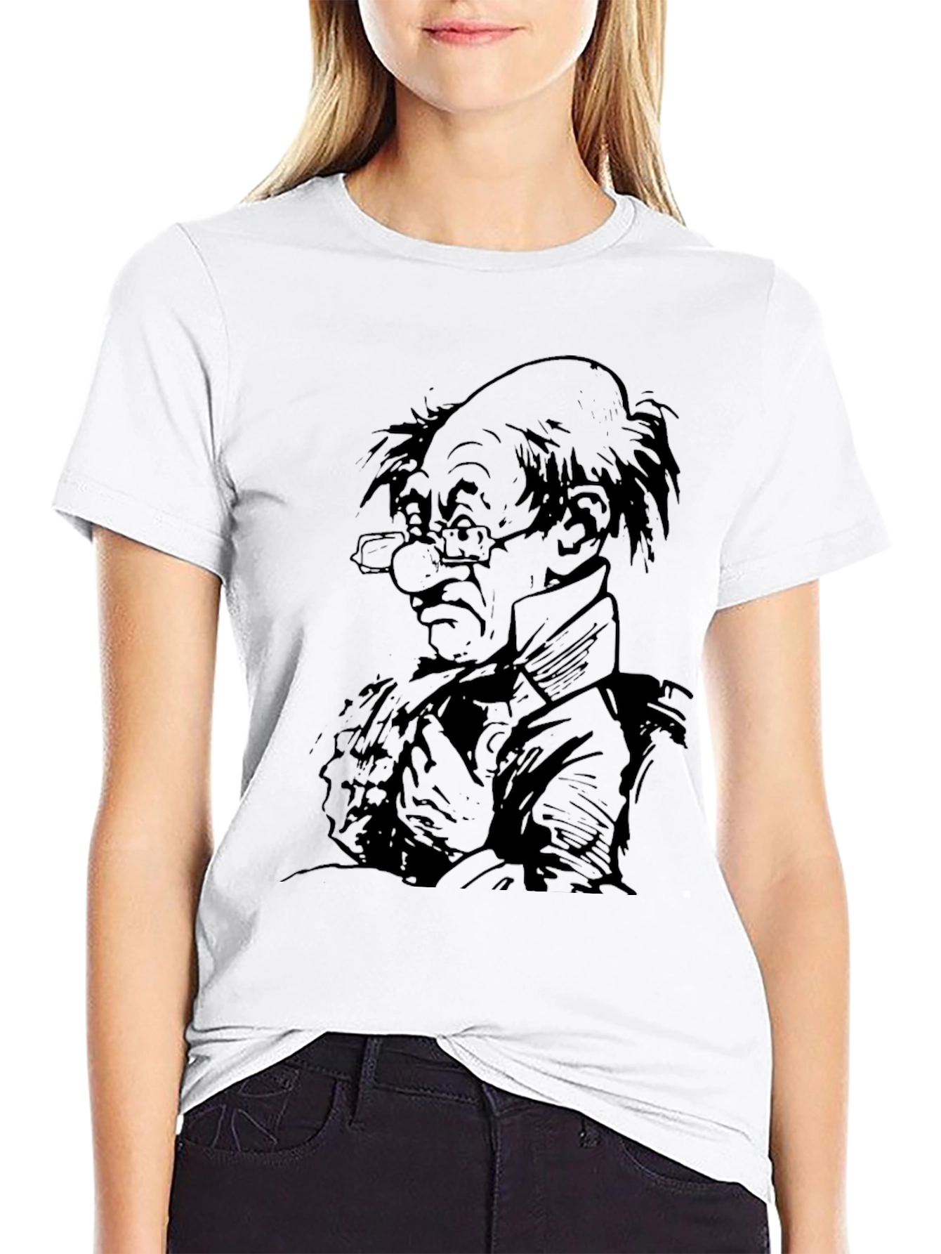 Cartoon Character Graphic Black T-Shirt