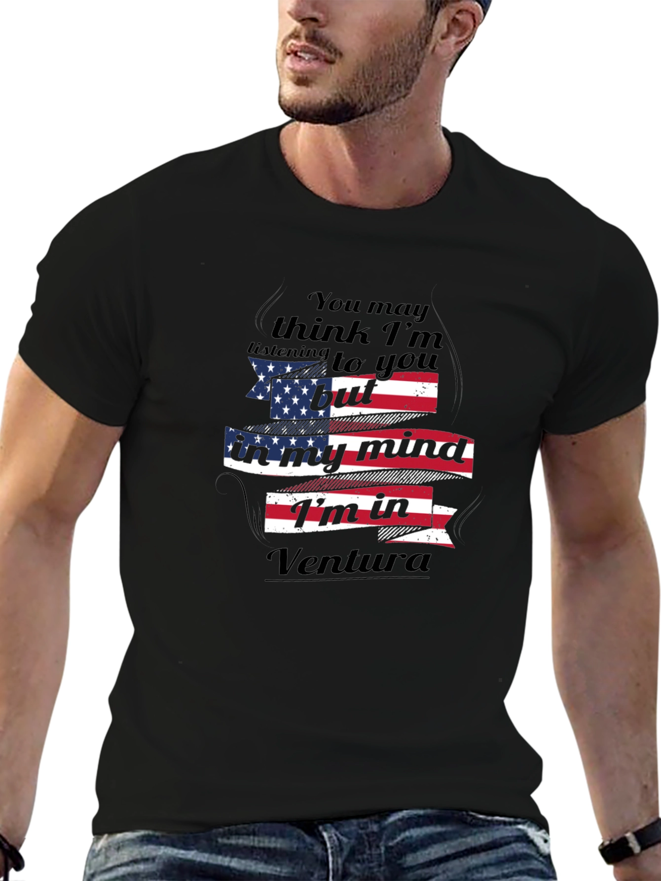 Ventura Mind T-Shirt - Patriotic USA Flag Design
