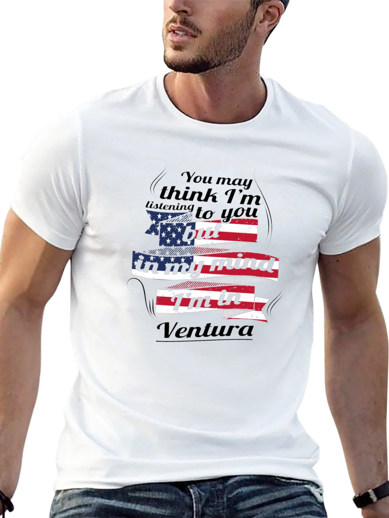 Ventura Mind T-Shirt - Patriotic USA Flag Design