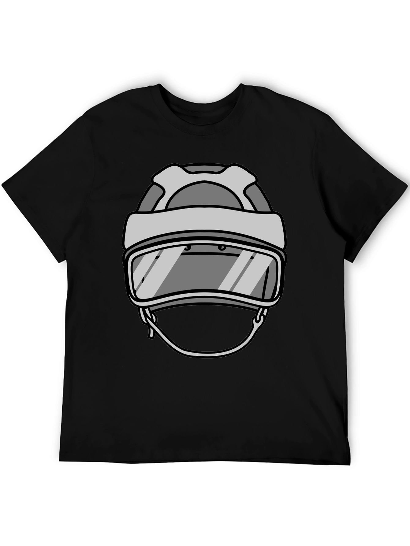 Cool Hockey Helmet Graphic Tee - Black