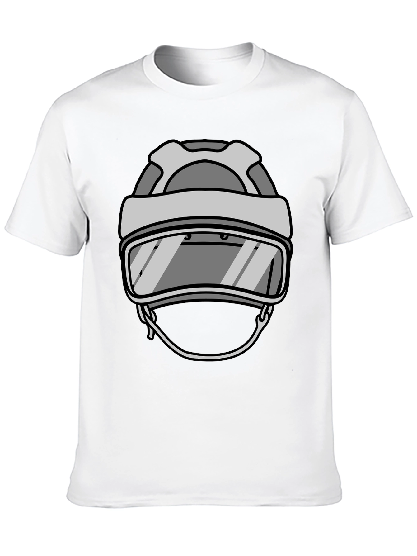 Cool Hockey Helmet Graphic Tee - Black