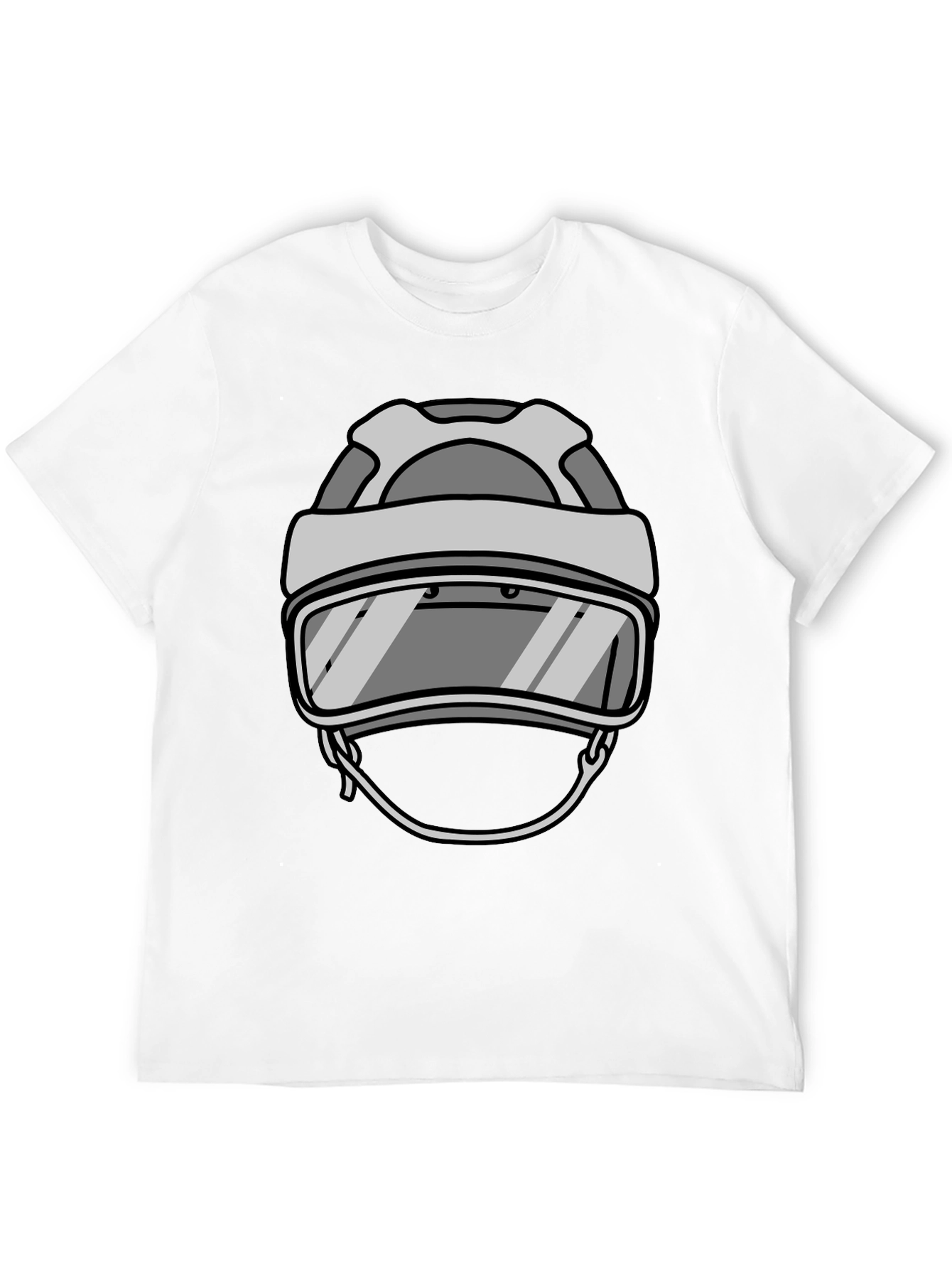 Cool Hockey Helmet Graphic Tee - Black