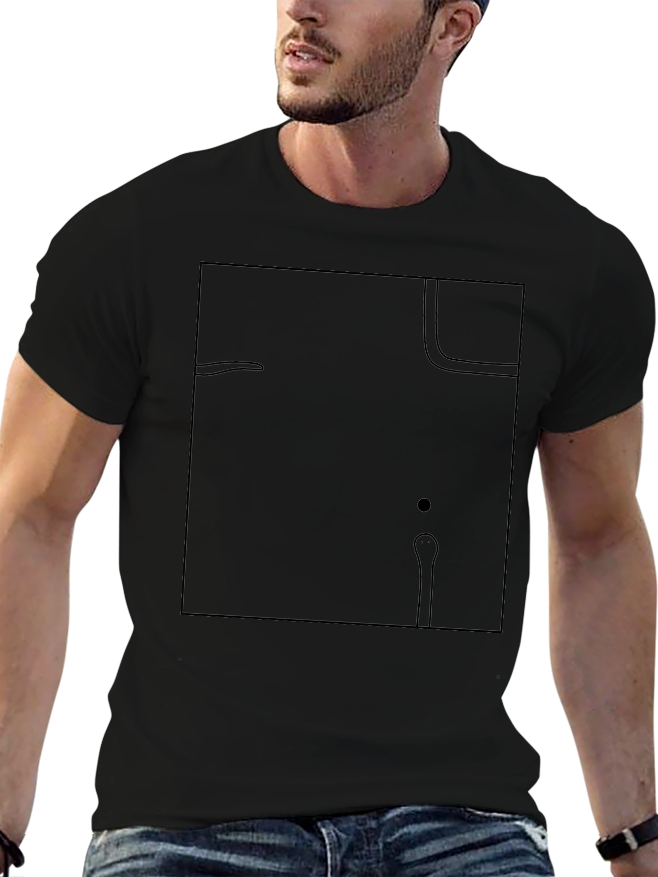 Abstract Black Graphic Tee - Modern Art T-Shirt