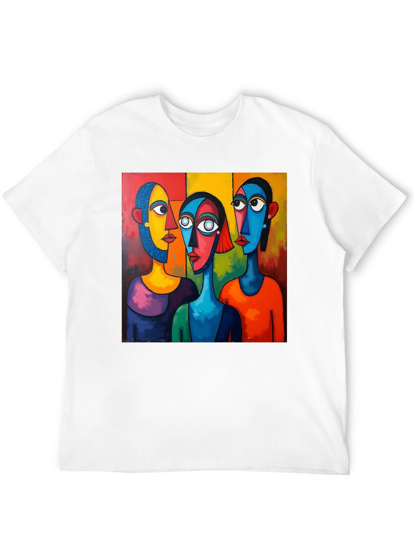 Abstract Faces Graphic Black T-Shirt