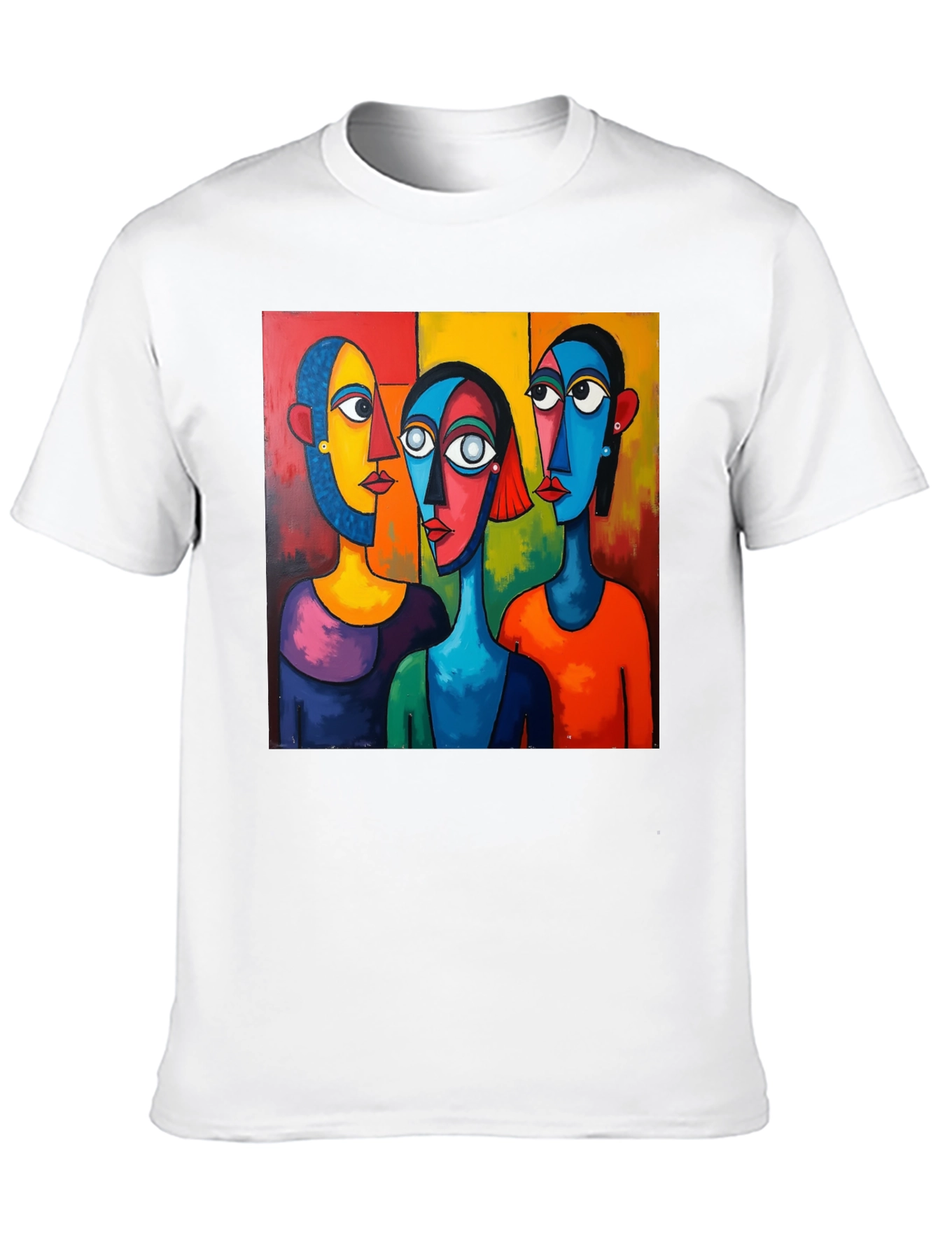 Abstract Faces Graphic Black T-Shirt