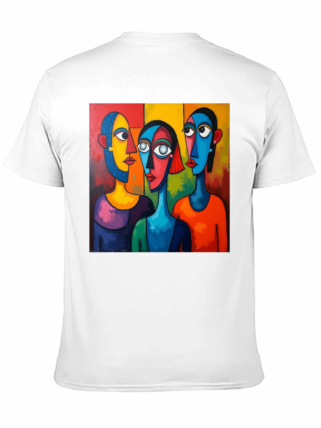 Abstract Faces Graphic Black T-Shirt