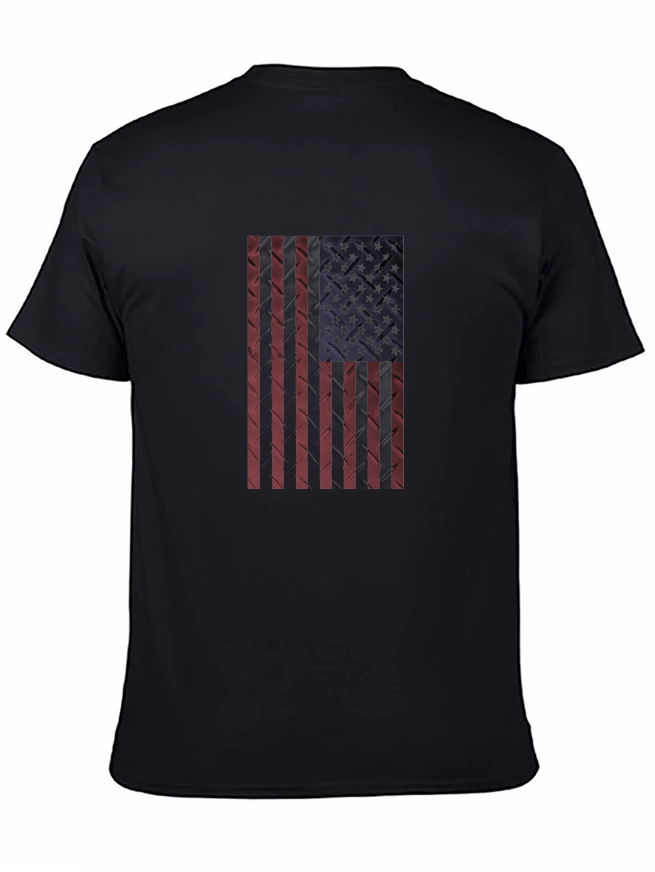 American Flag Textured Black T-Shirt