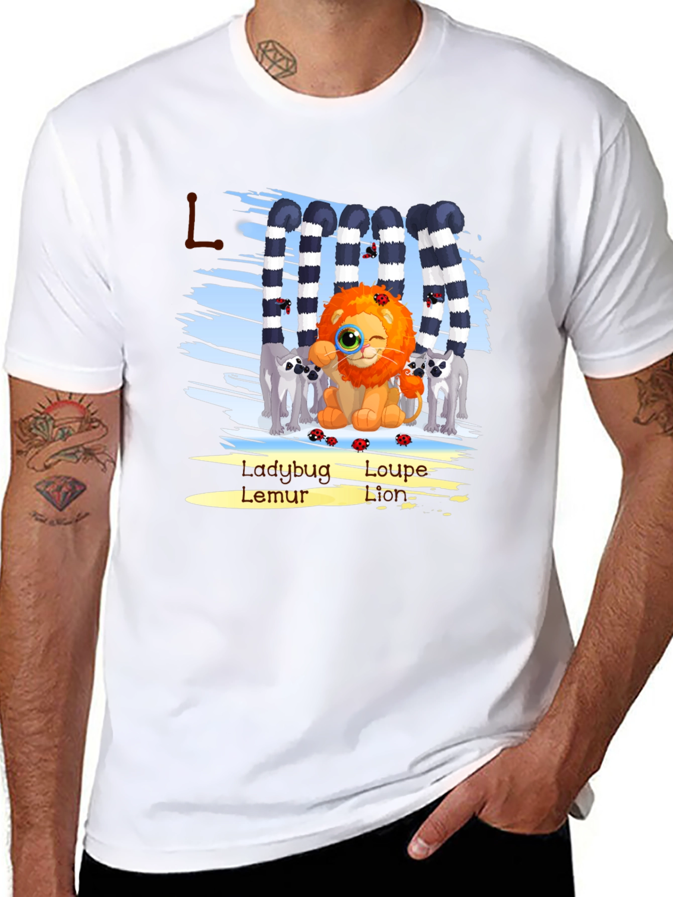 Cartoon Lion Graphic Tee