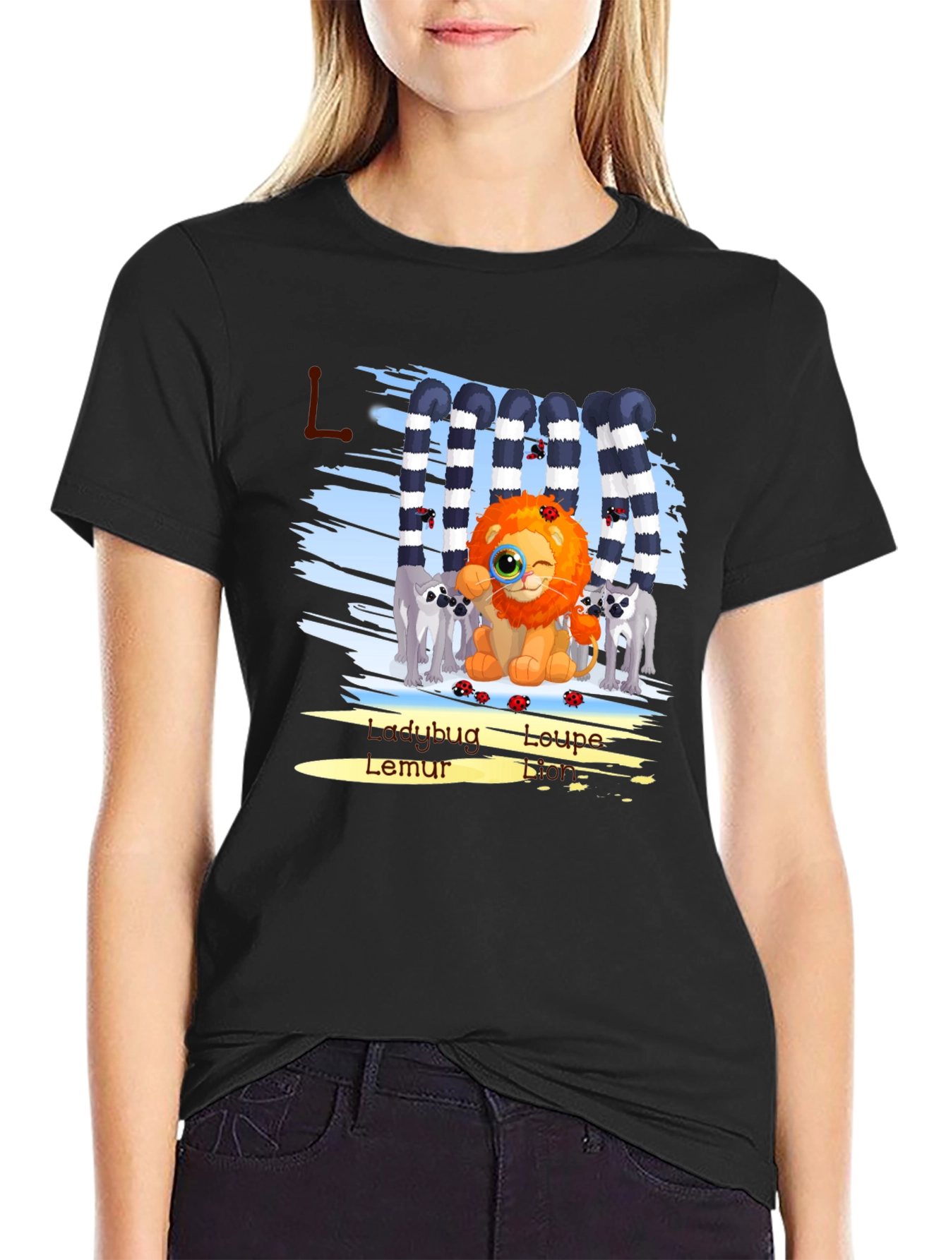 Cartoon Lion Graphic Tee