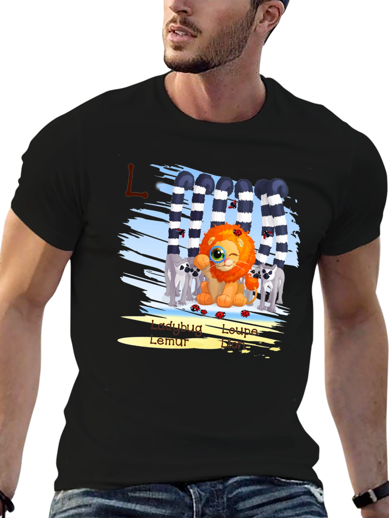 Cartoon Lion Graphic Tee