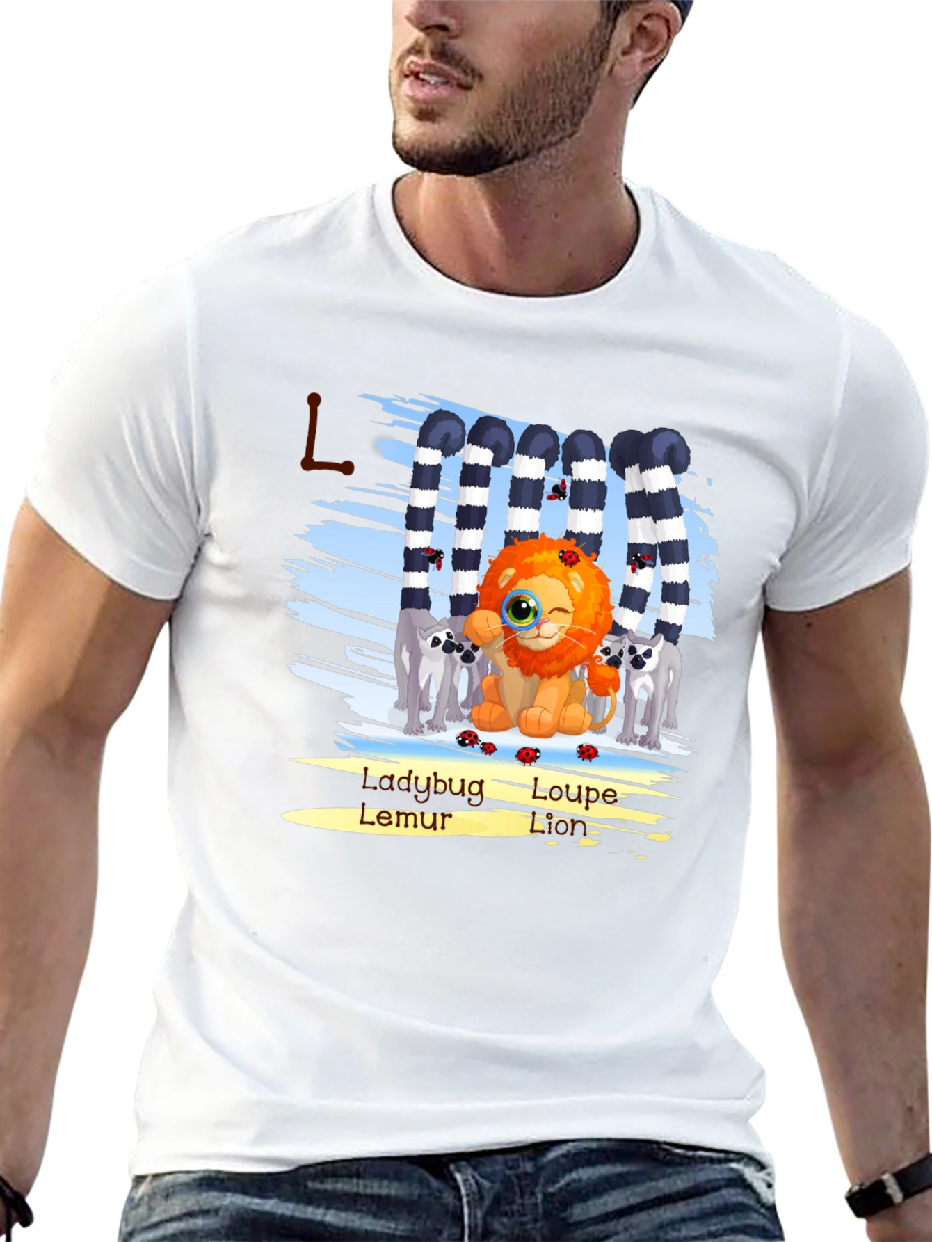 Cartoon Lion Graphic Tee