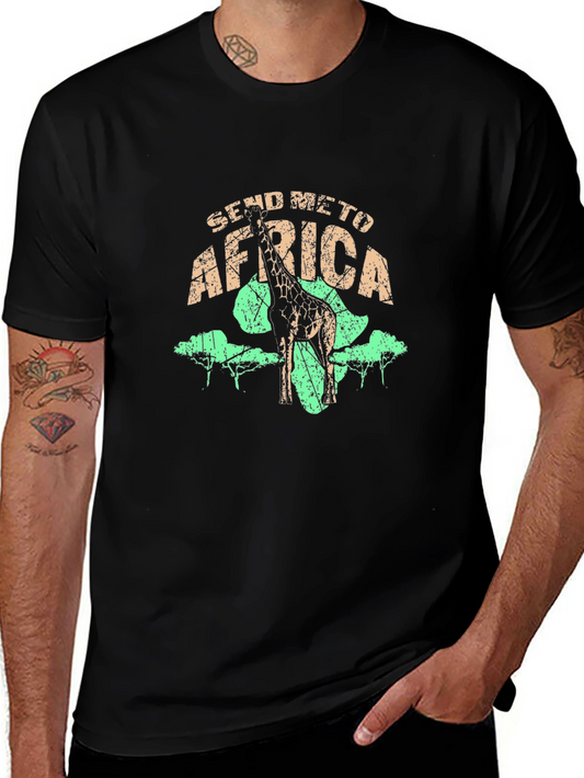 Send Me To Africa Giraffe Graphic T-Shirt