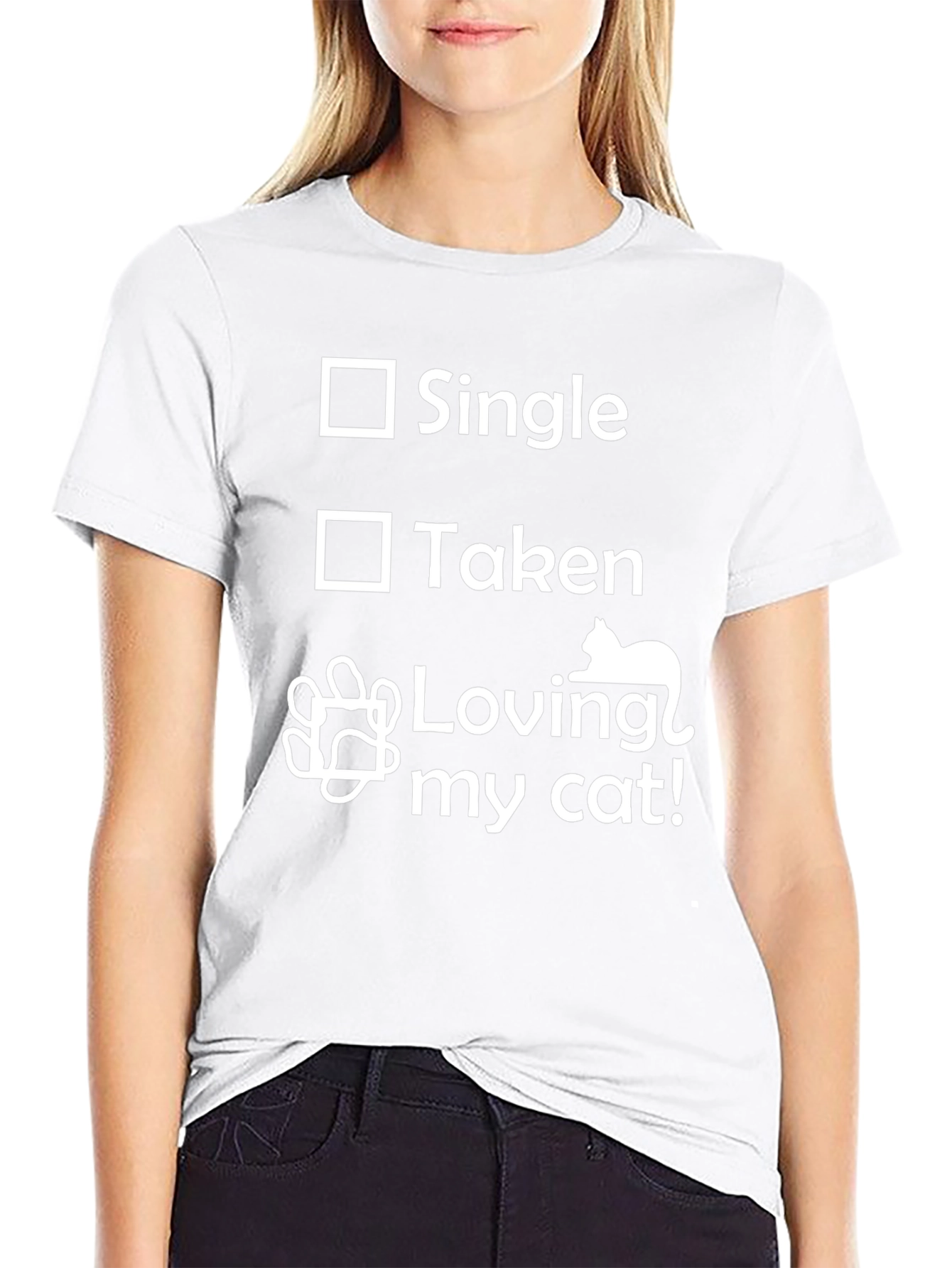 Single Taken Loving My Cat T-Shirt