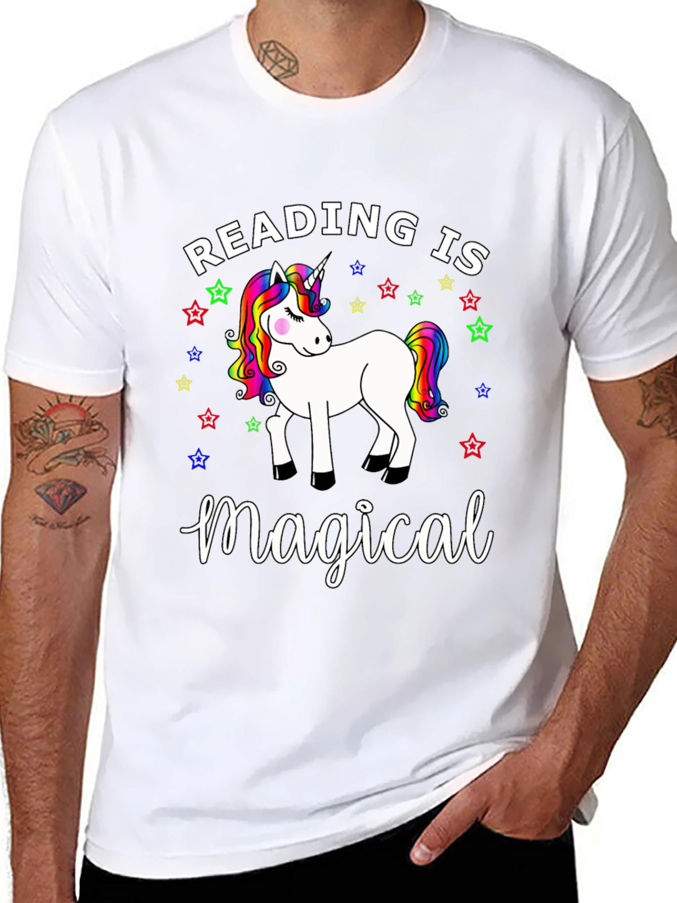 Reading Is Magical Unicorn Graphic Tee