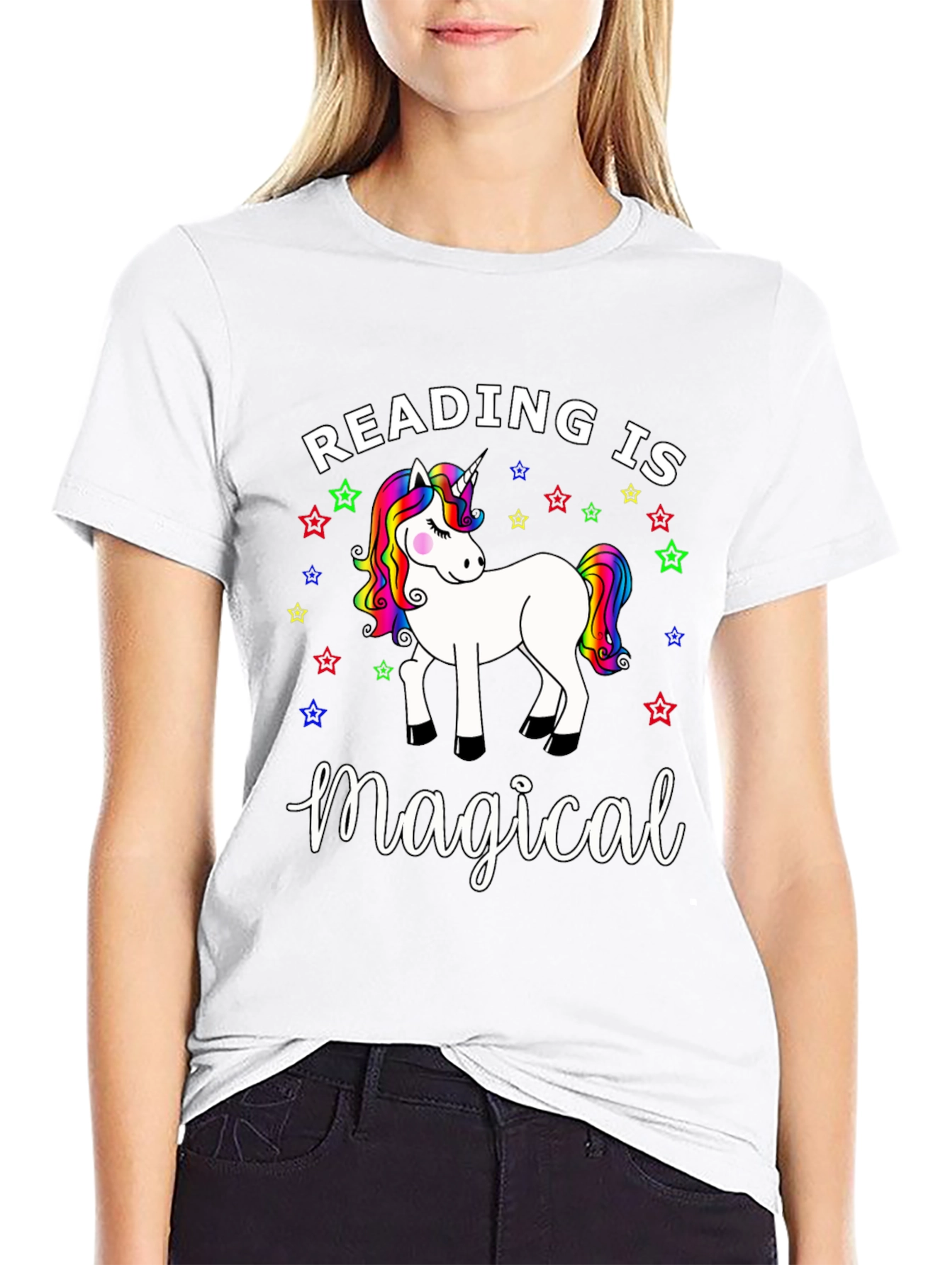 Reading Is Magical Unicorn Graphic Tee