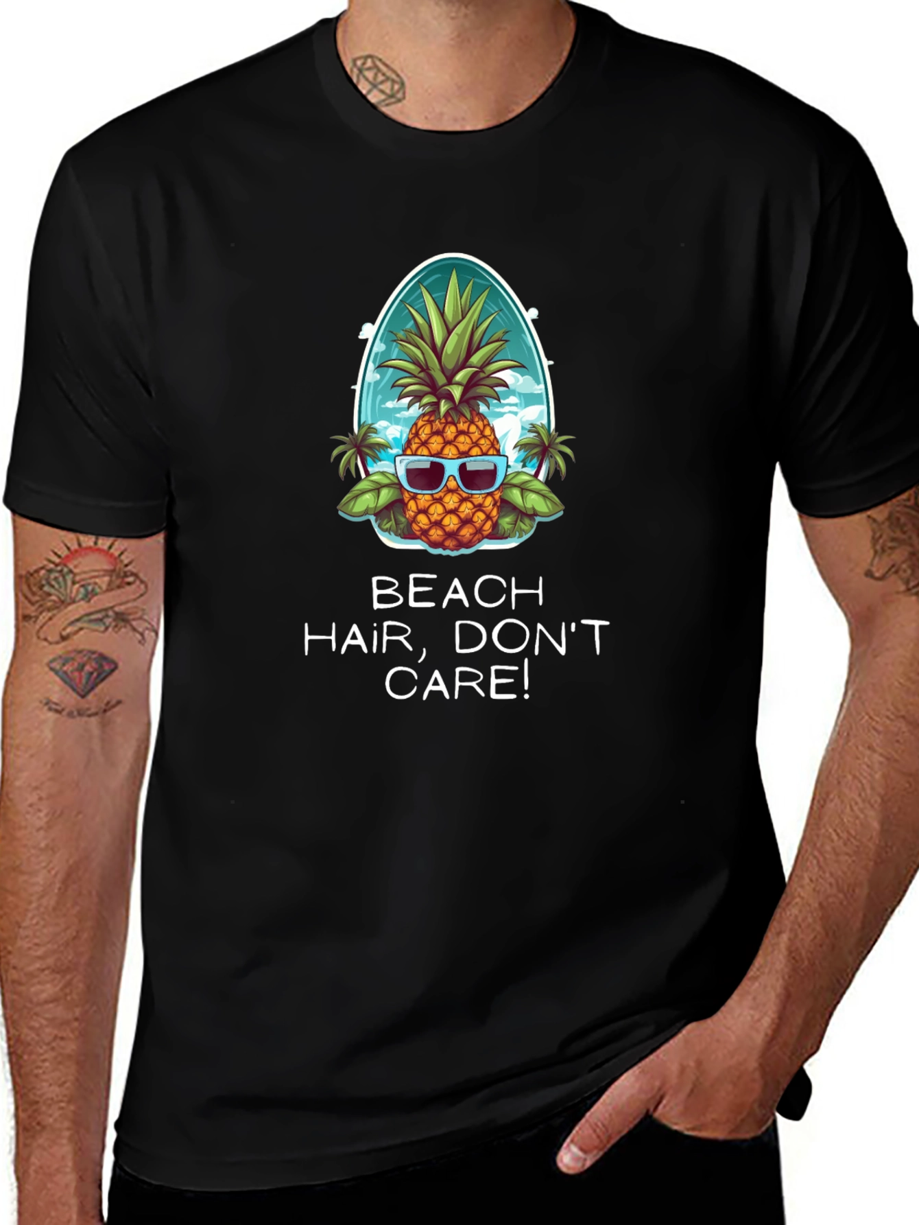 Beach Hair Dont Care Pineapple T-Shirt