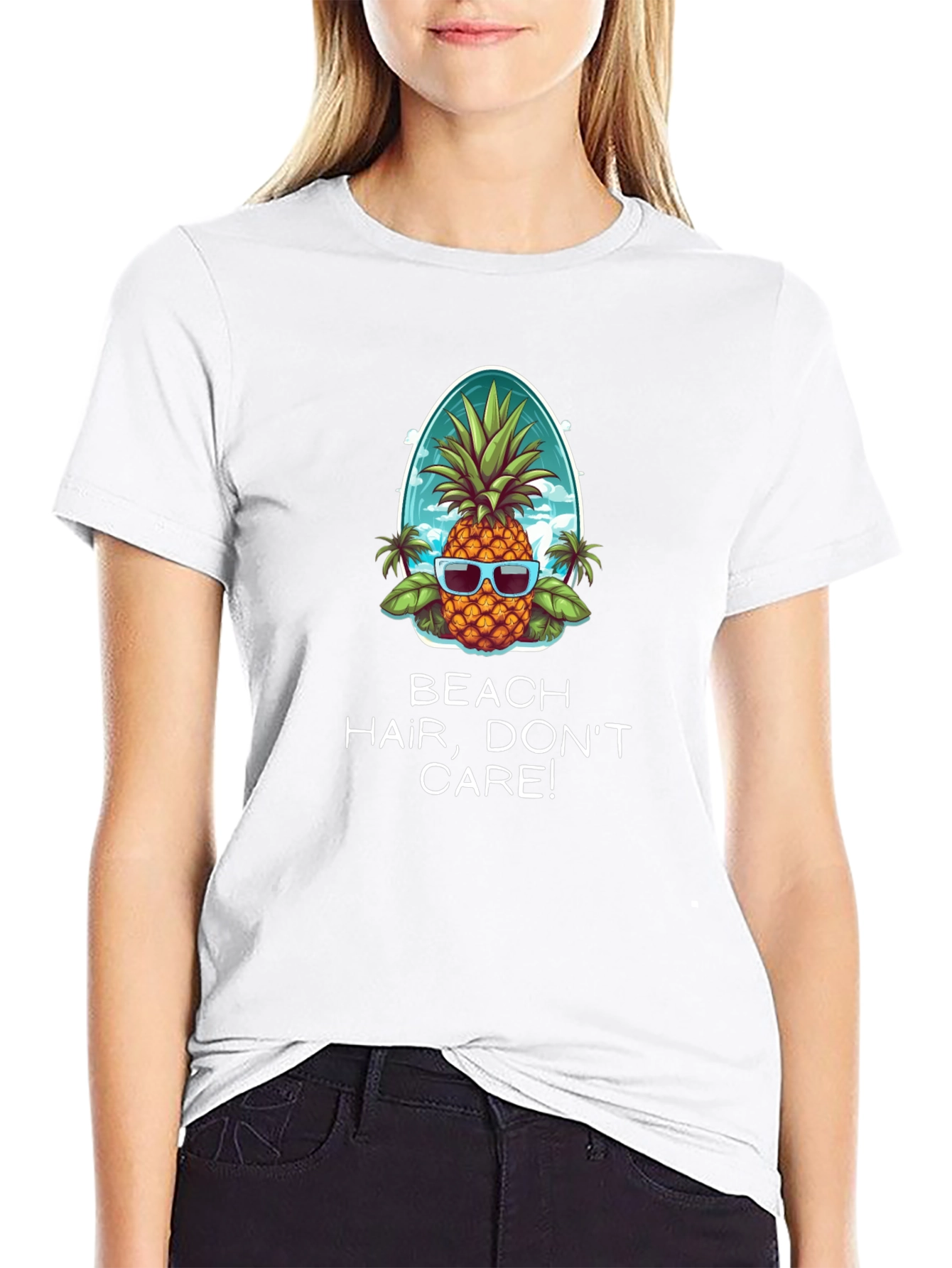 Beach Hair Dont Care Pineapple T-Shirt
