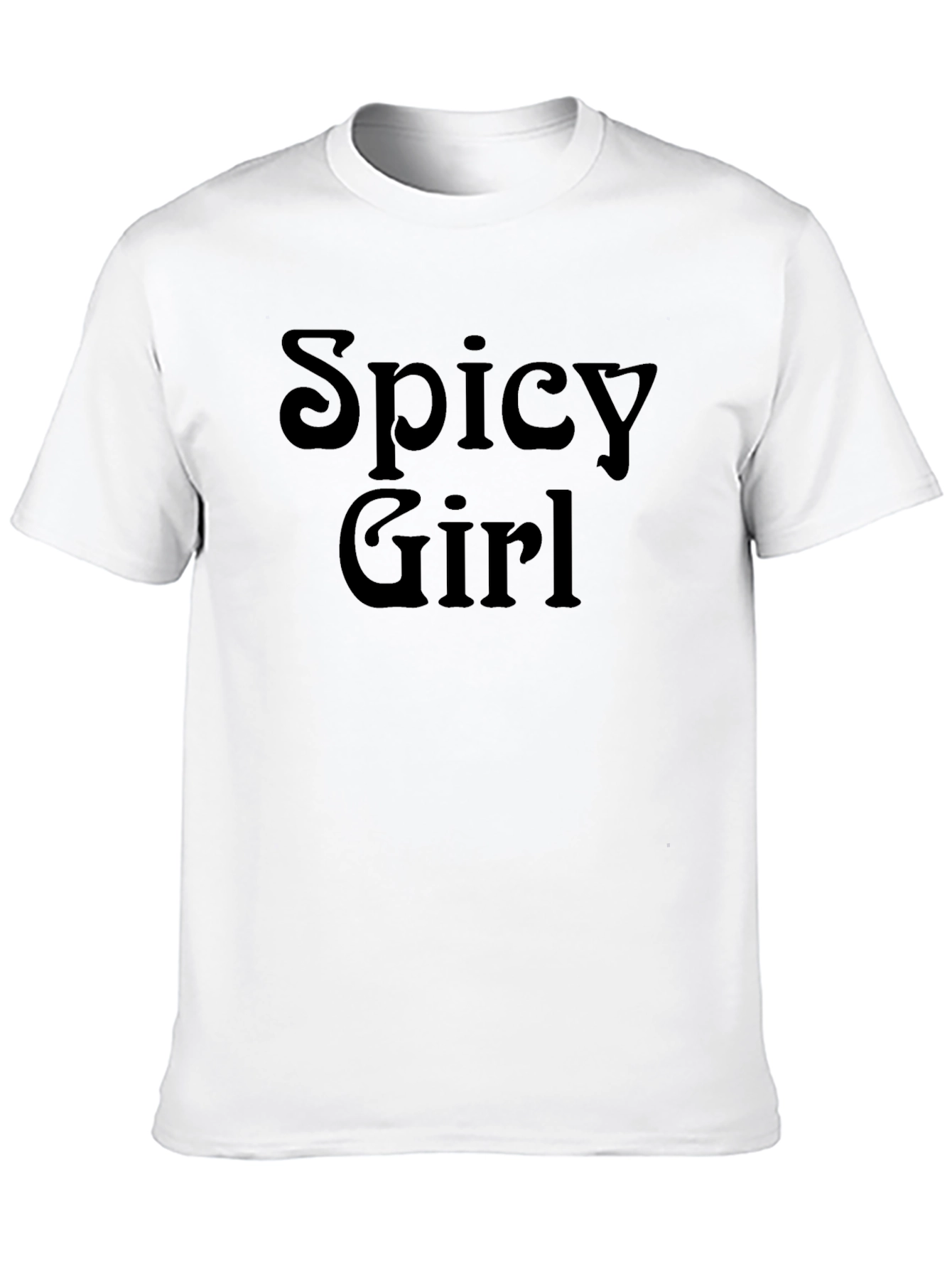 Spicy Girl Graphic Tee - Black Cotton T-Shirt