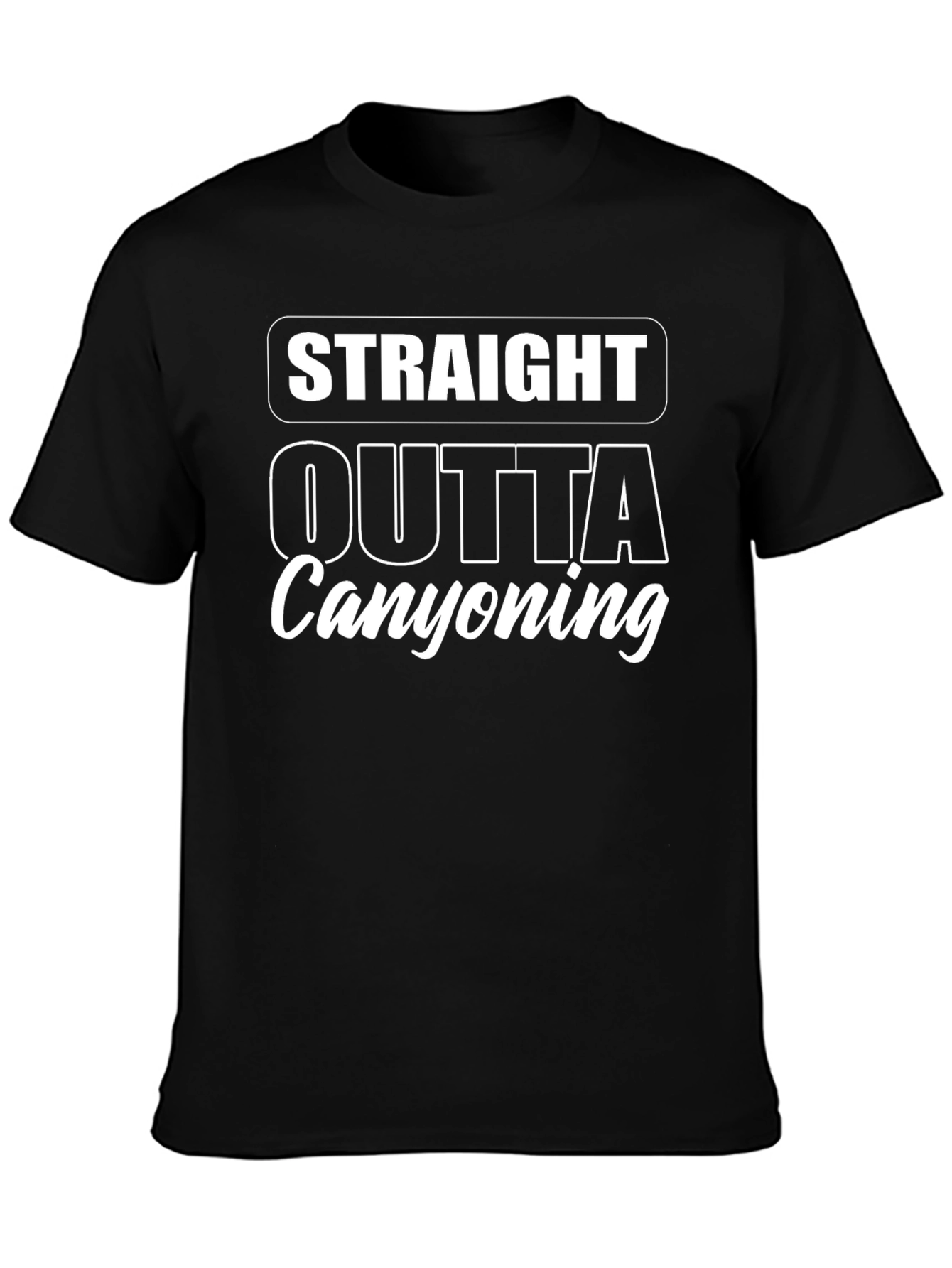 Straight Outta Canyoning Black Graphic Tee