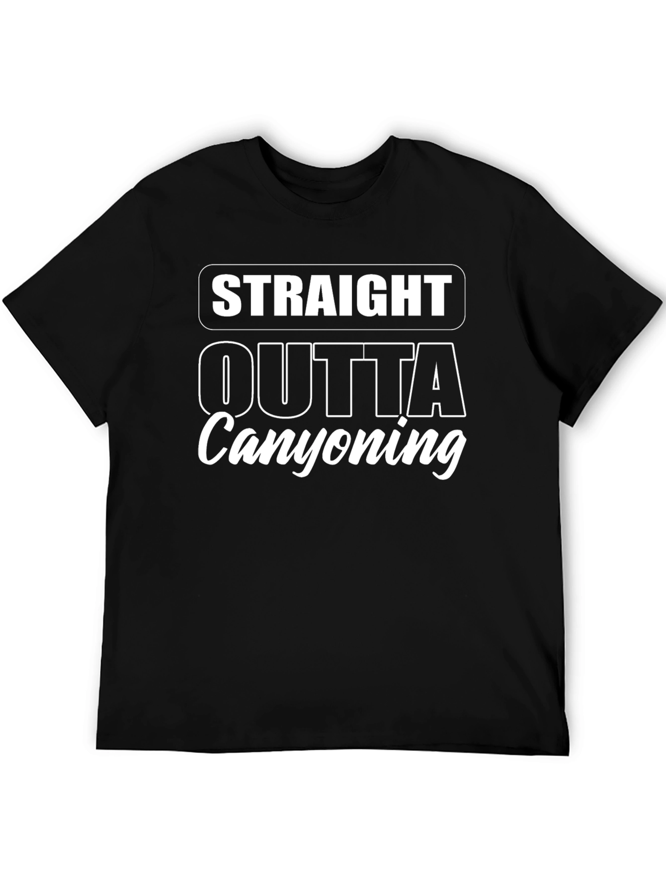 Straight Outta Canyoning Black Graphic Tee