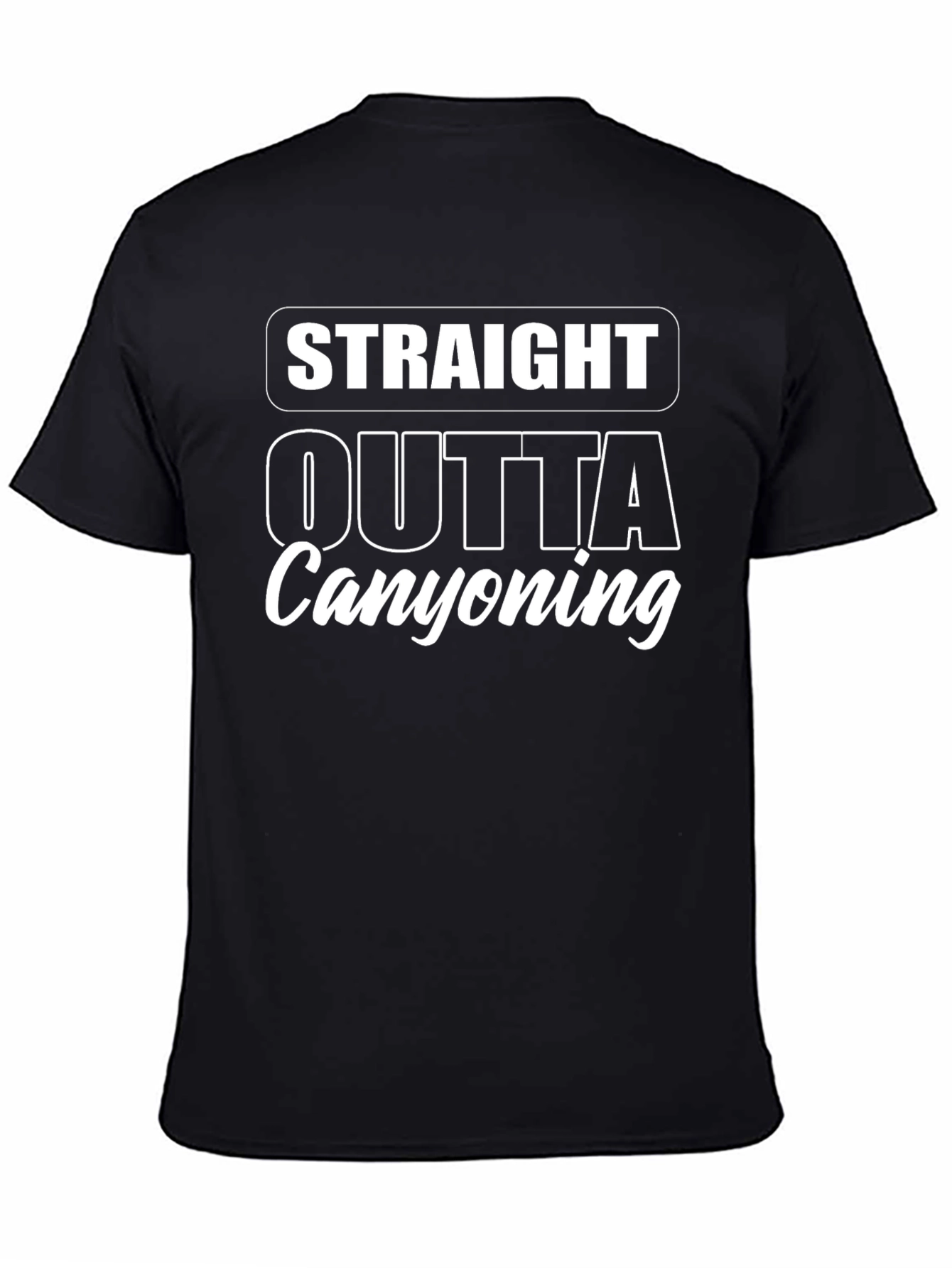 Straight Outta Canyoning Black Graphic Tee