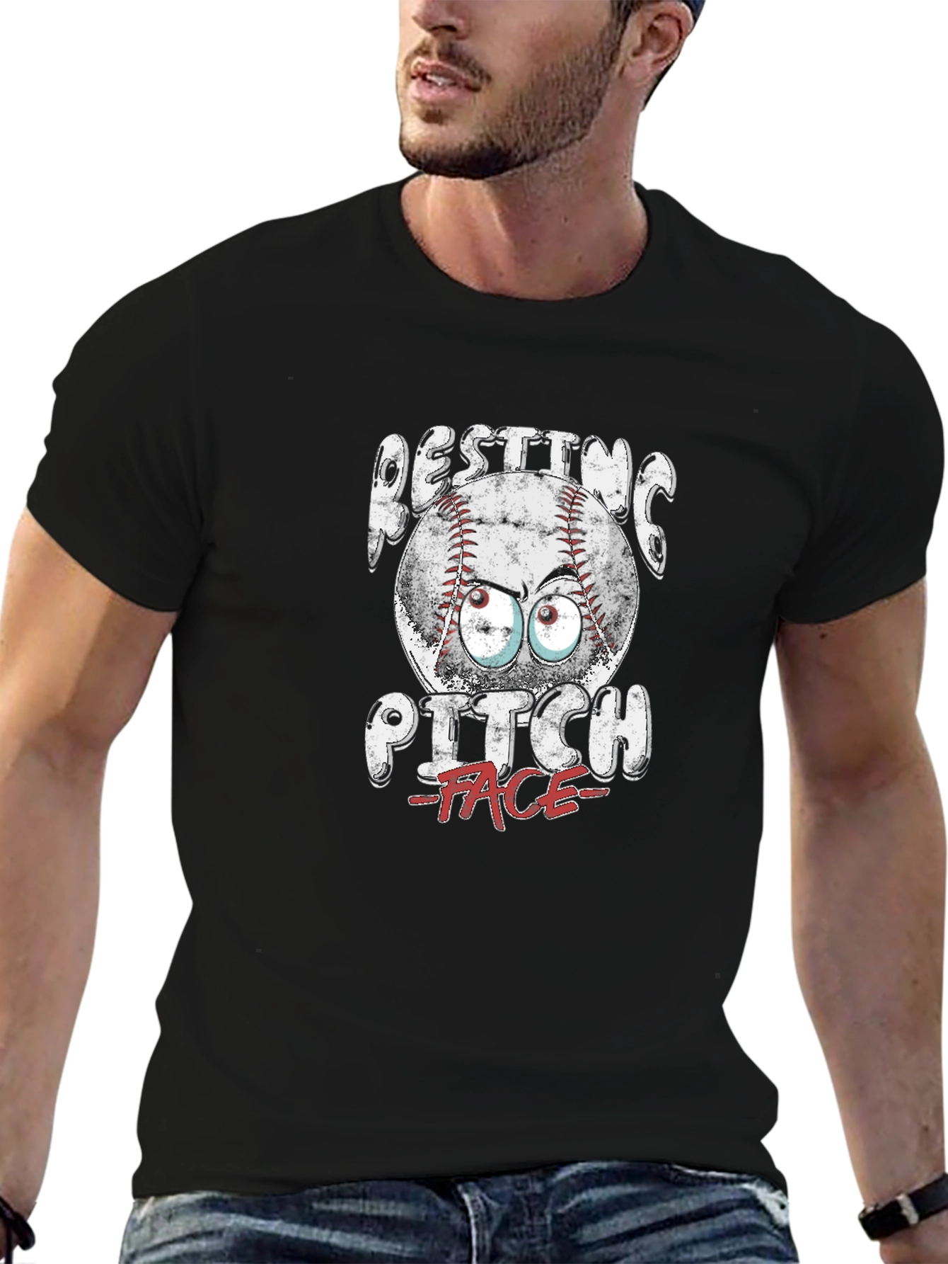 Resting Pitch Face Baseball T-Shirt