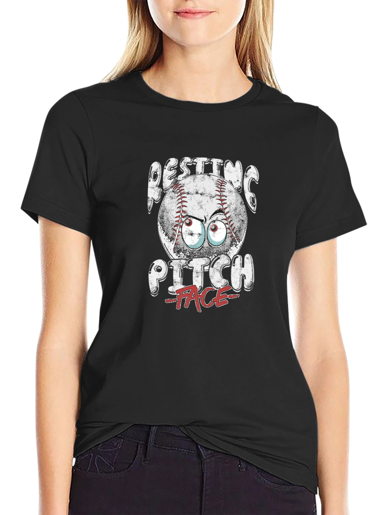 Resting Pitch Face Baseball T-Shirt