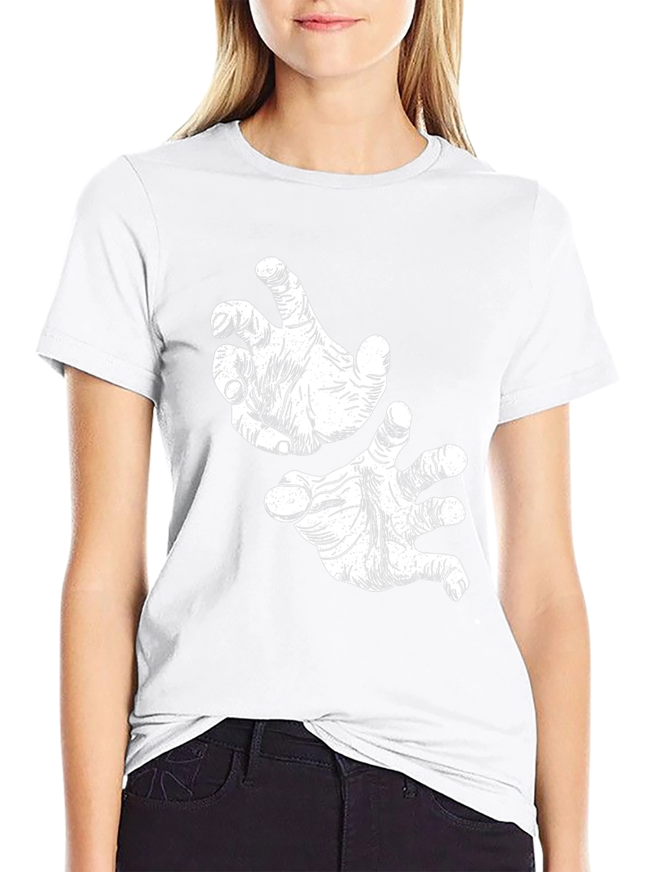 Creepy Hand Gesture Black T-Shirt