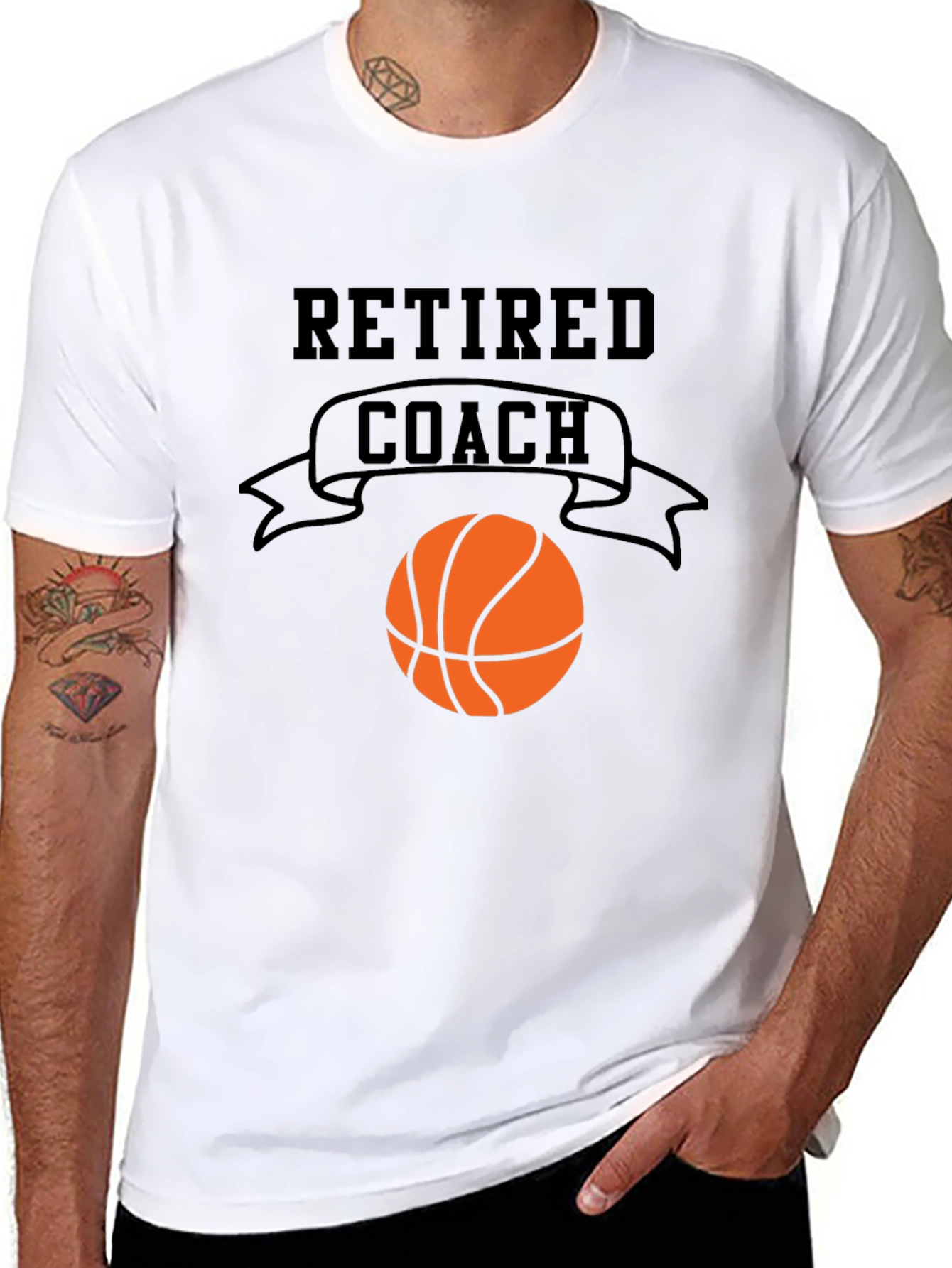 Retired Coach Basketball Graphic T-Shirt