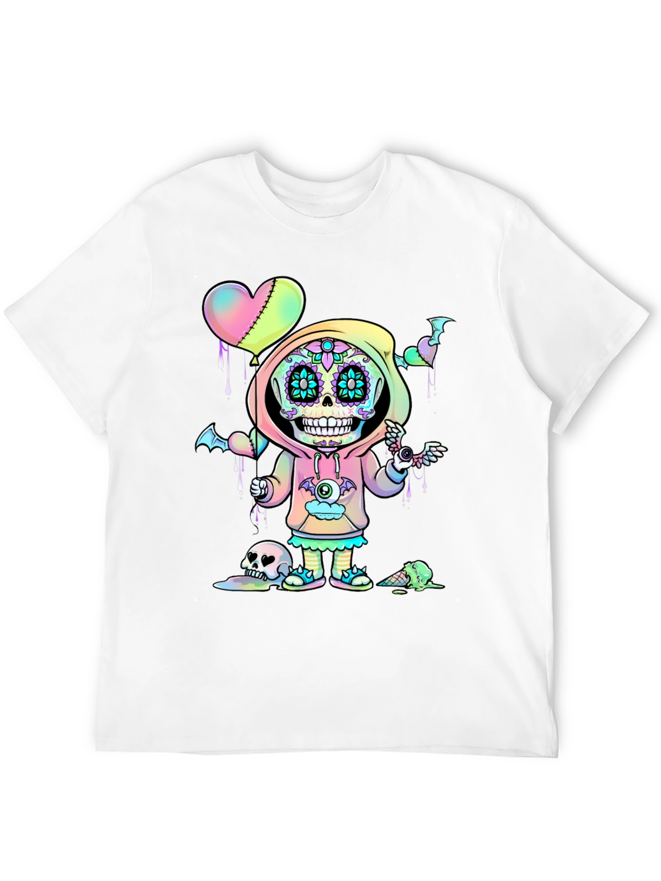 Sugar Skull Kid T-Shirt - Kawaii Pastel Goth Design