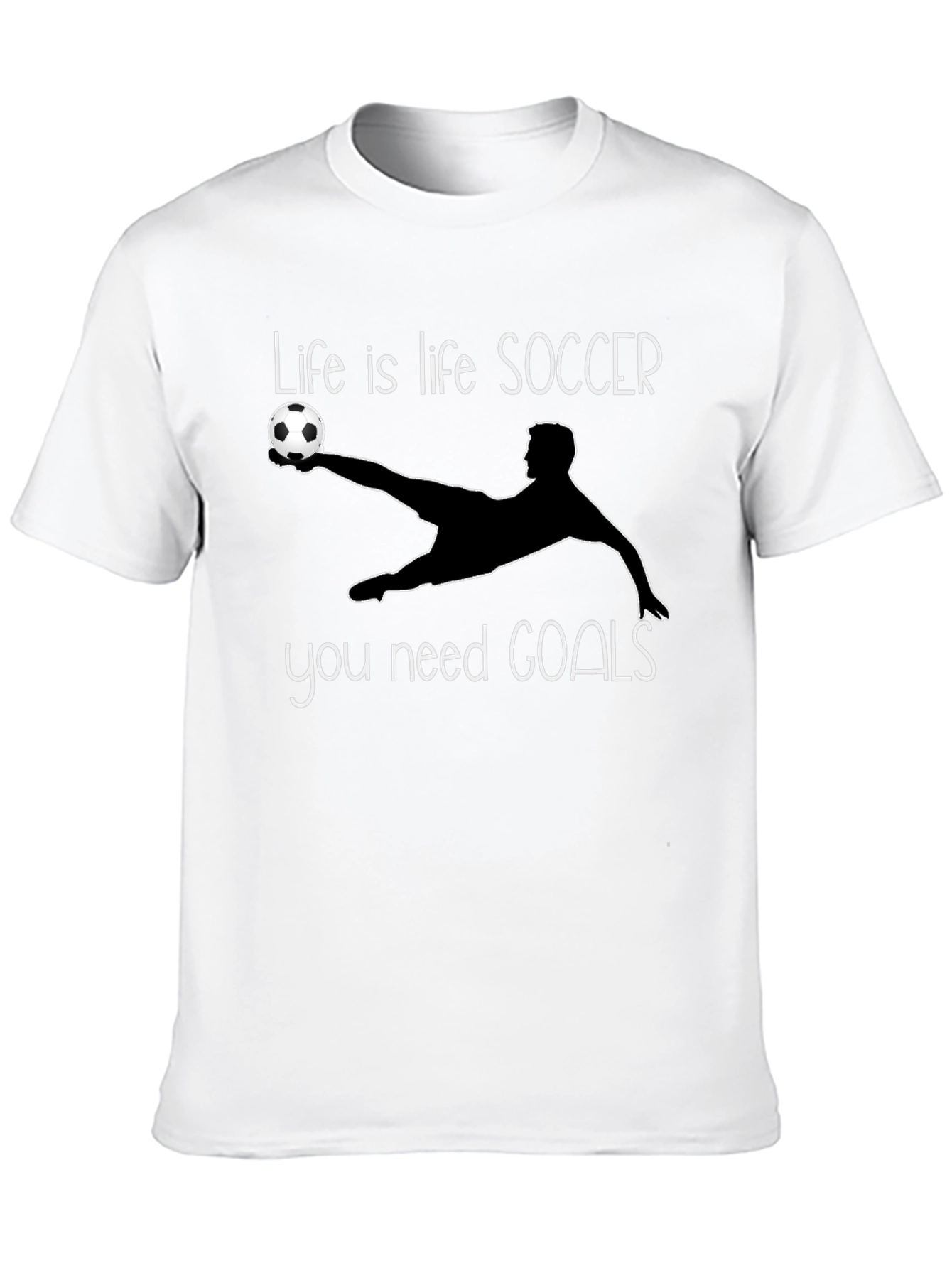 Soccer Life Goals T-Shirt - Black Short Sleeve