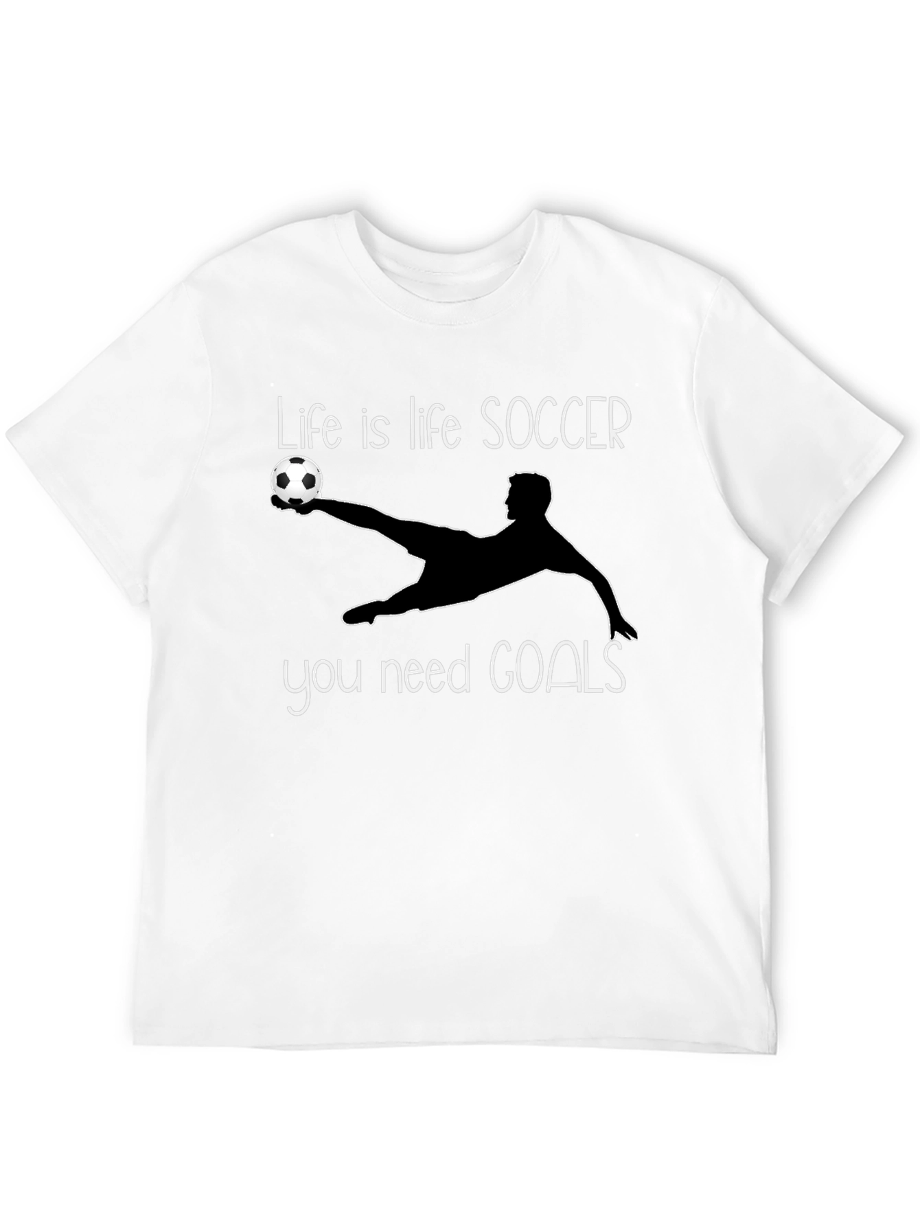 Soccer Life Goals T-Shirt - Black Short Sleeve