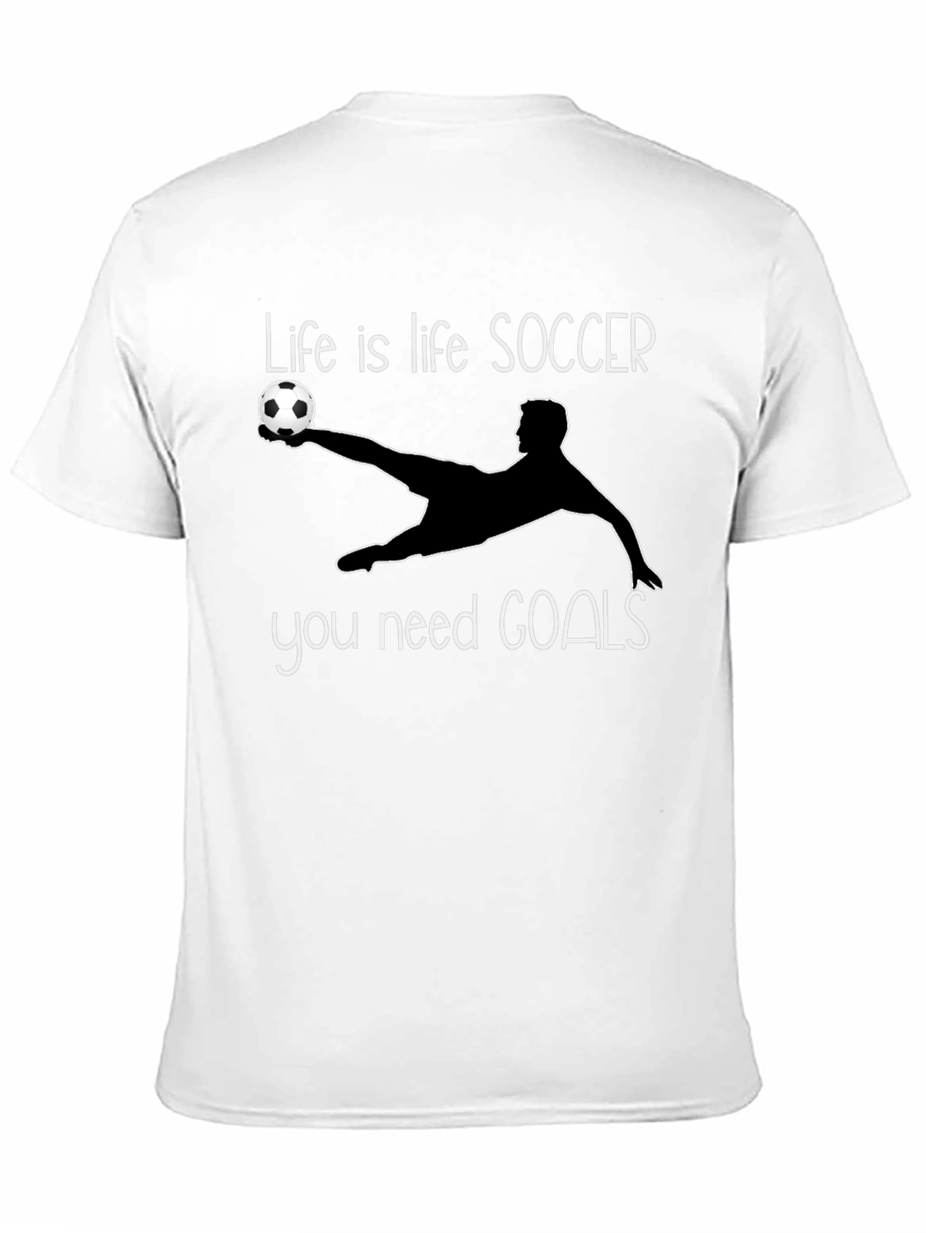 Soccer Life Goals T-Shirt - Black Short Sleeve