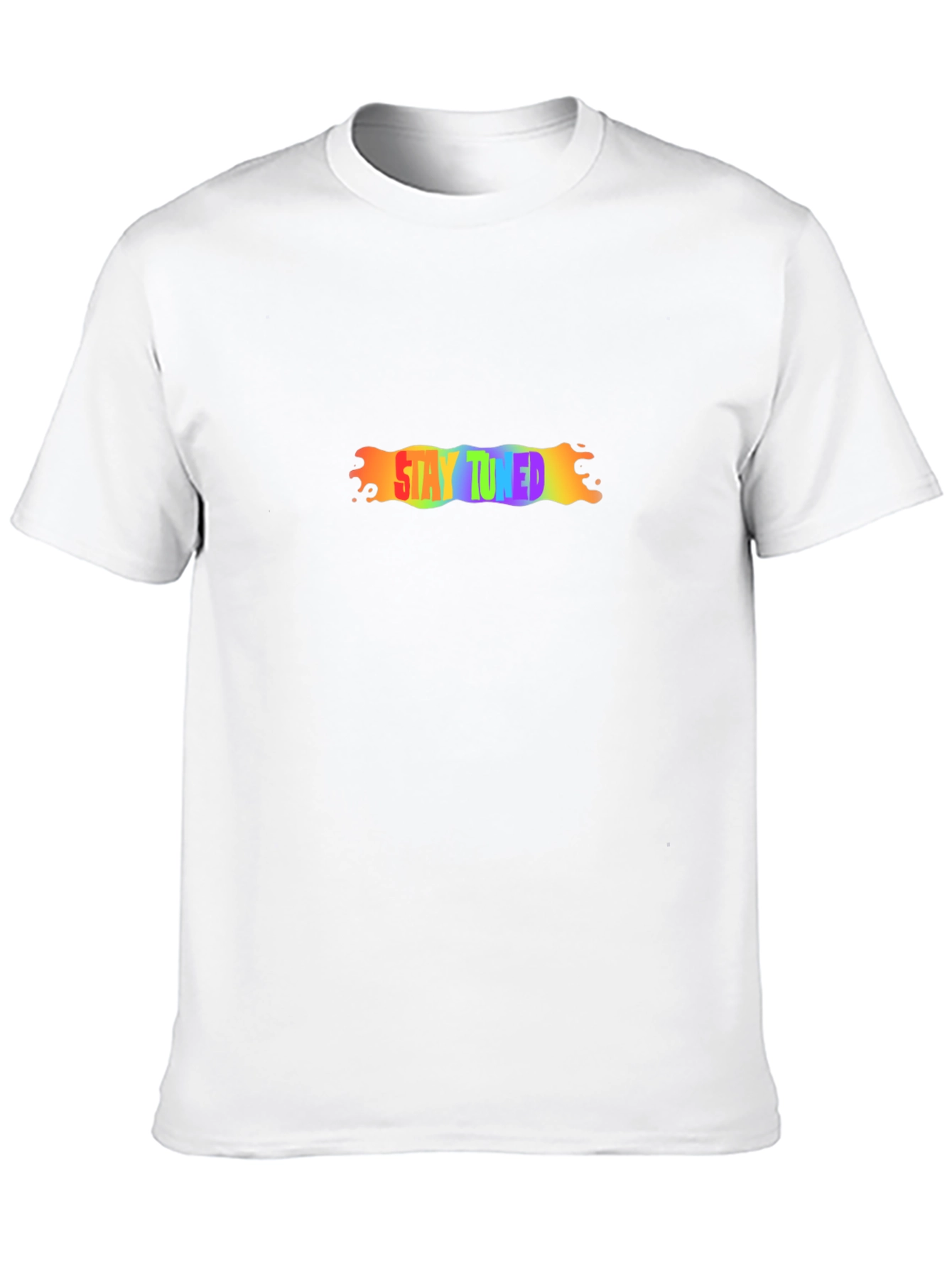 Stay Tuned Rainbow Graphic Black T-Shirt