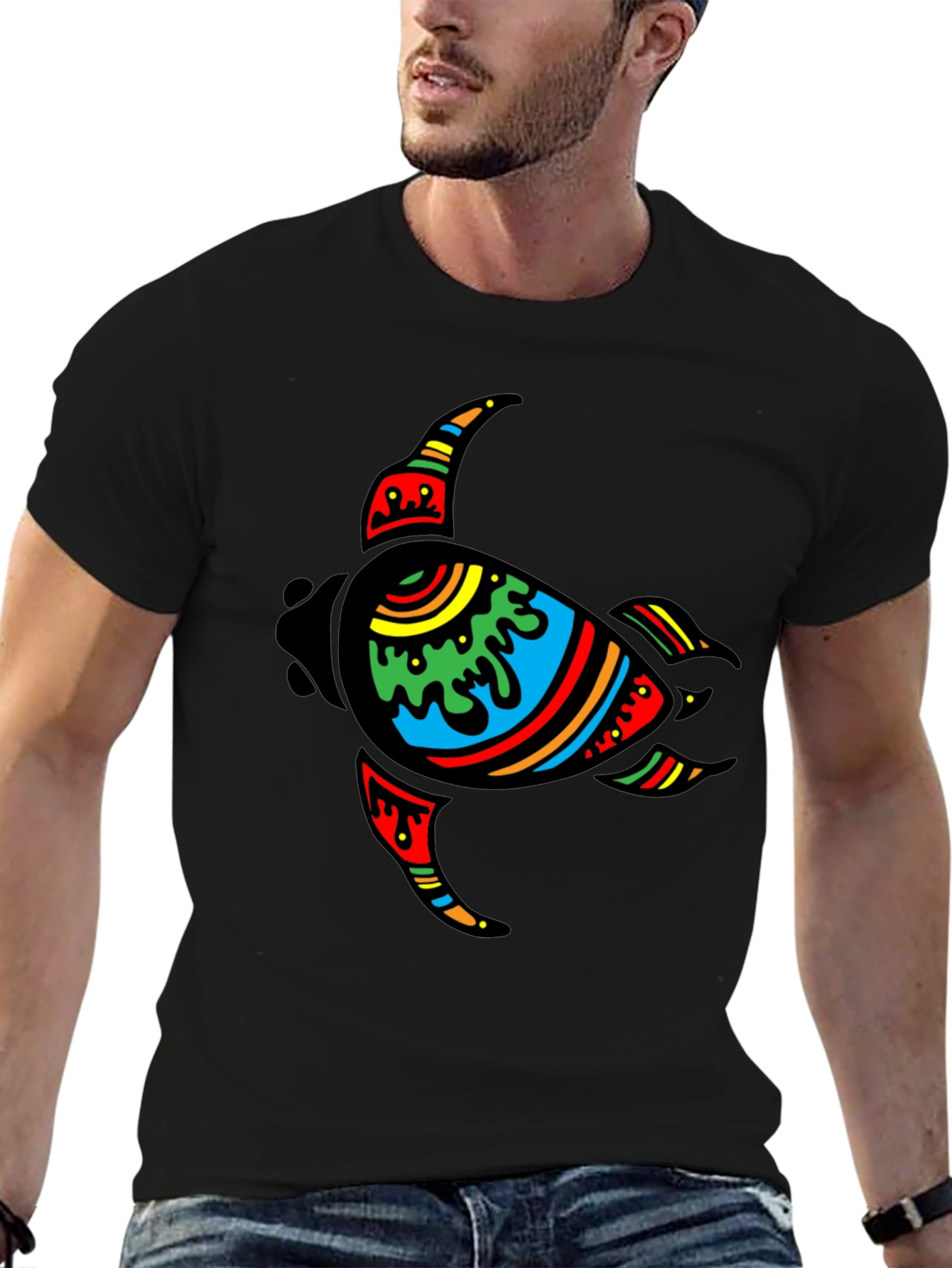 Turtle Graphic Black T-Shirt