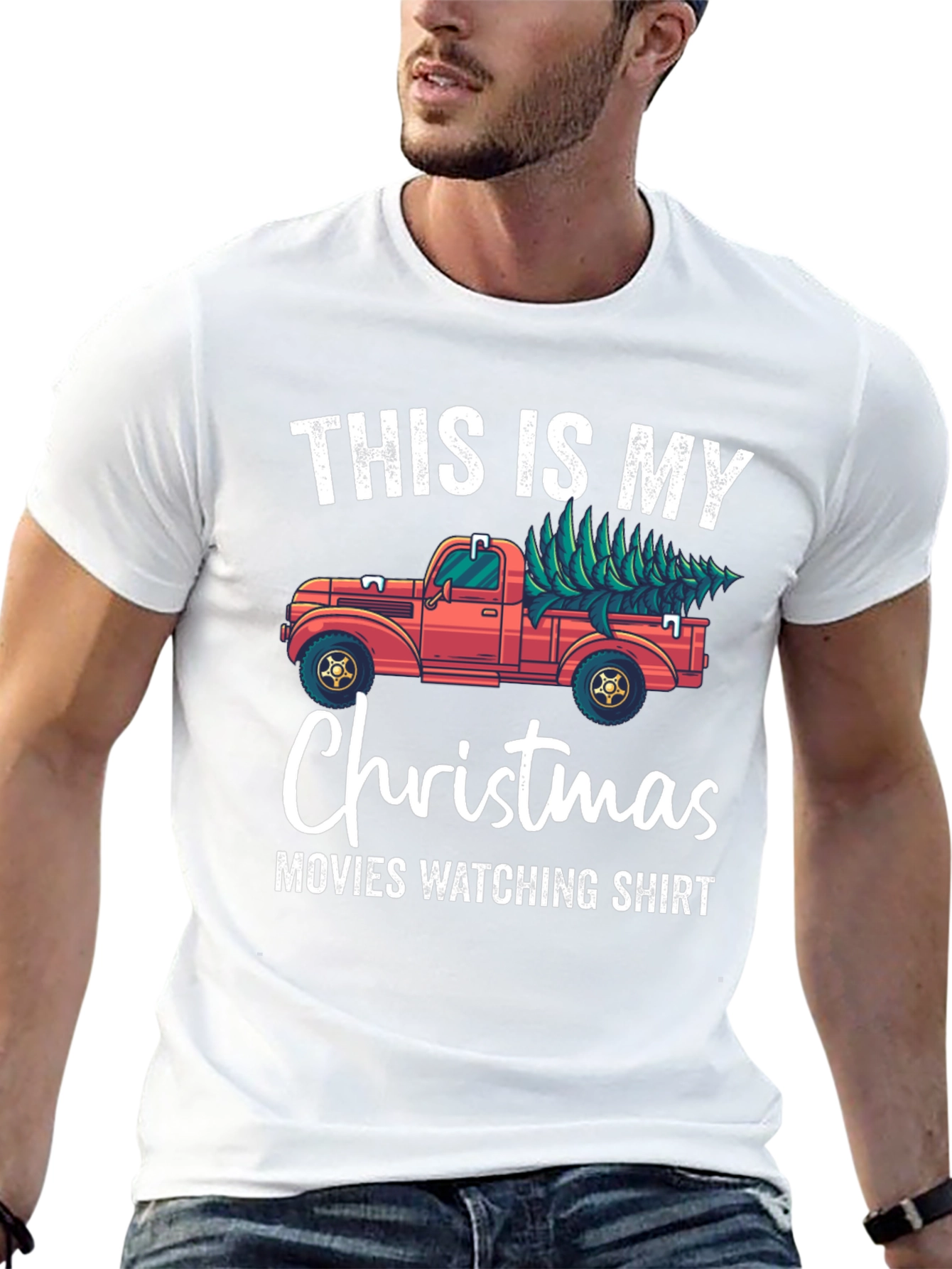 Christmas Movie Watching Shirt - Truck With Tree