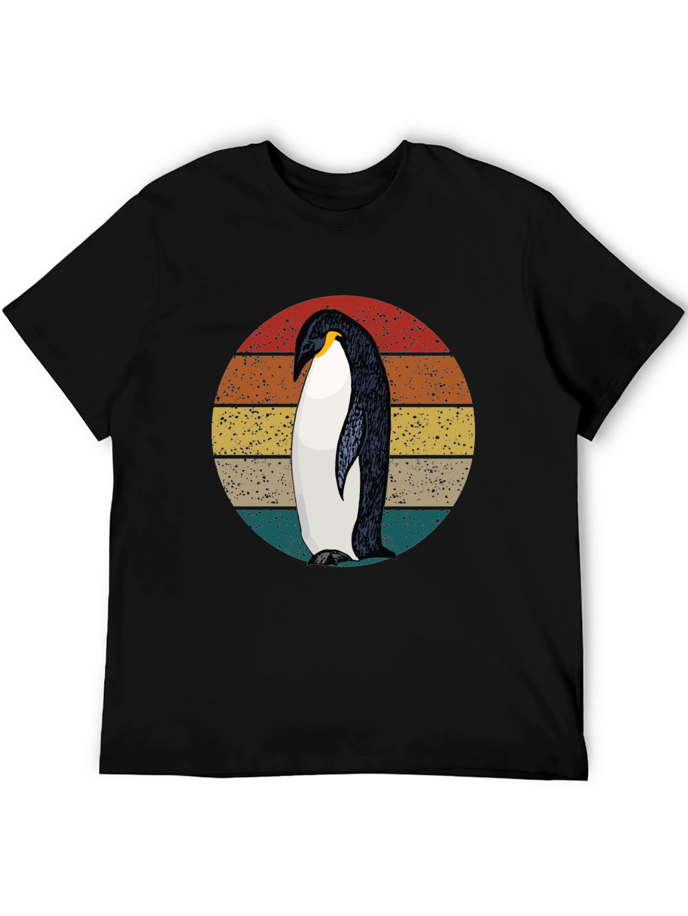 Retro Penguin Graphic Tee - Cool Black T-Shirt