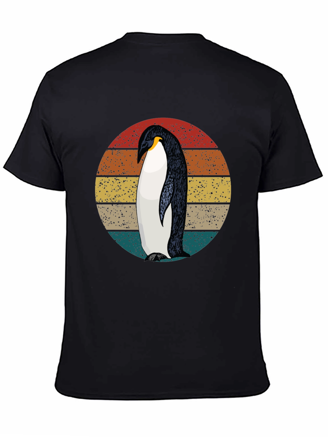 Retro Penguin Graphic Tee - Cool Black T-Shirt