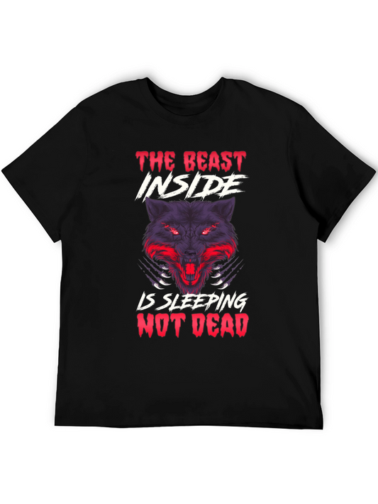 The Beast Inside Wolf Graphic Mens T-Shirt