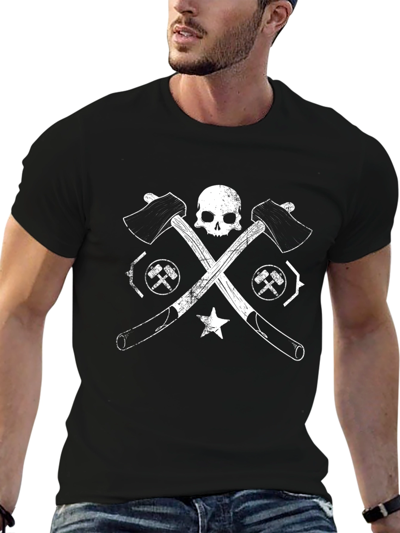 Skull & Crossed Axes Graphic T-Shirt
