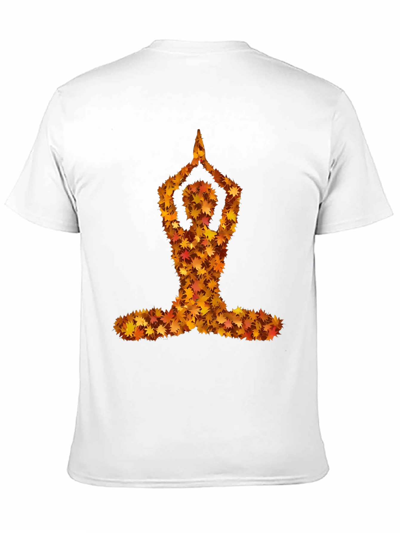 Autumn Leaves Yoga Pose Black T-Shirt