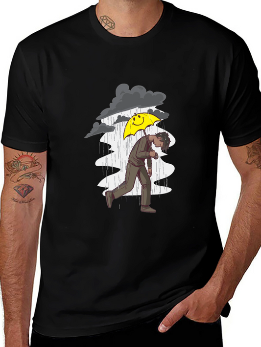 Rainy Day Graphic Tee - Mens Black T-Shirt