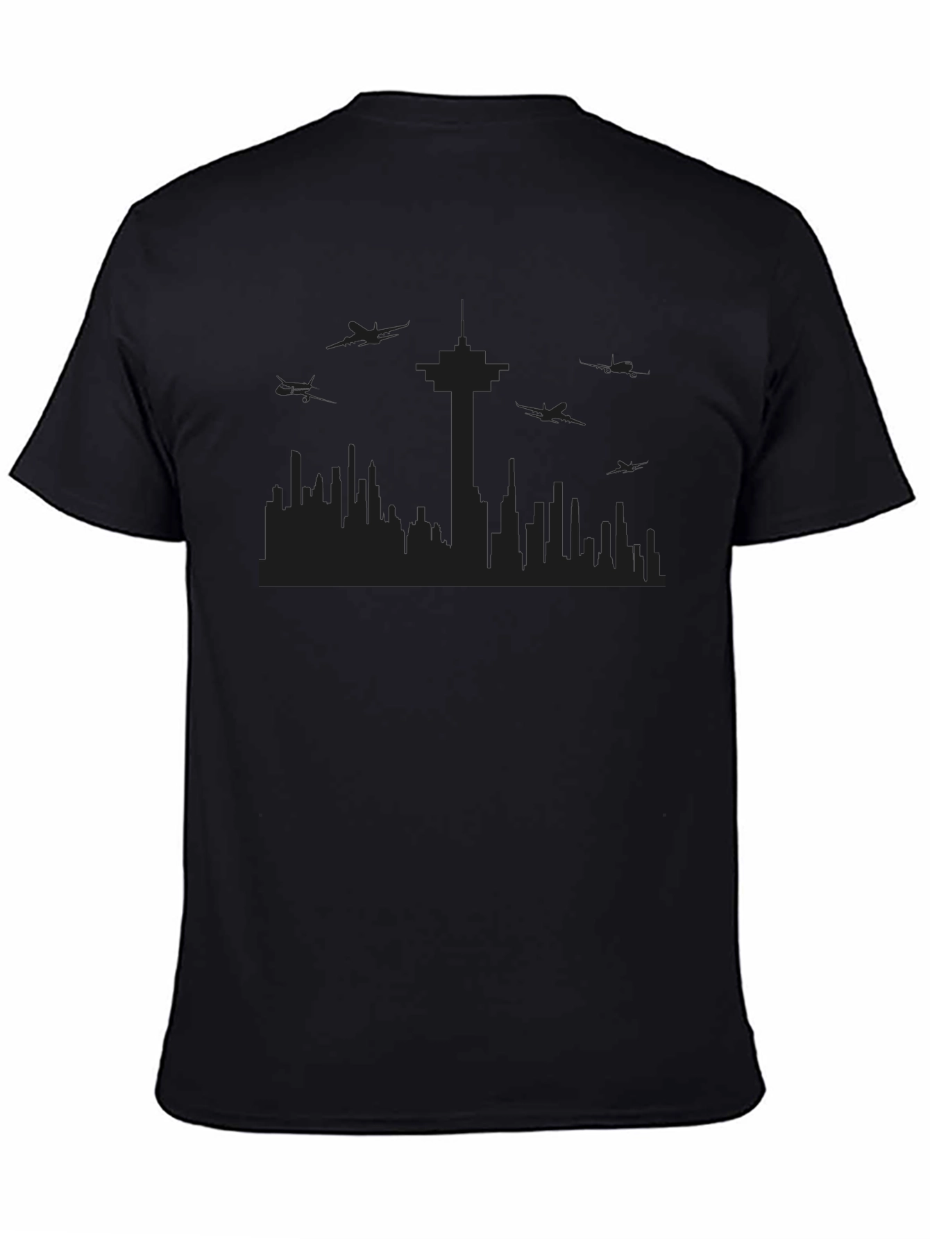 Cityscape Silhouette Black T-Shirt